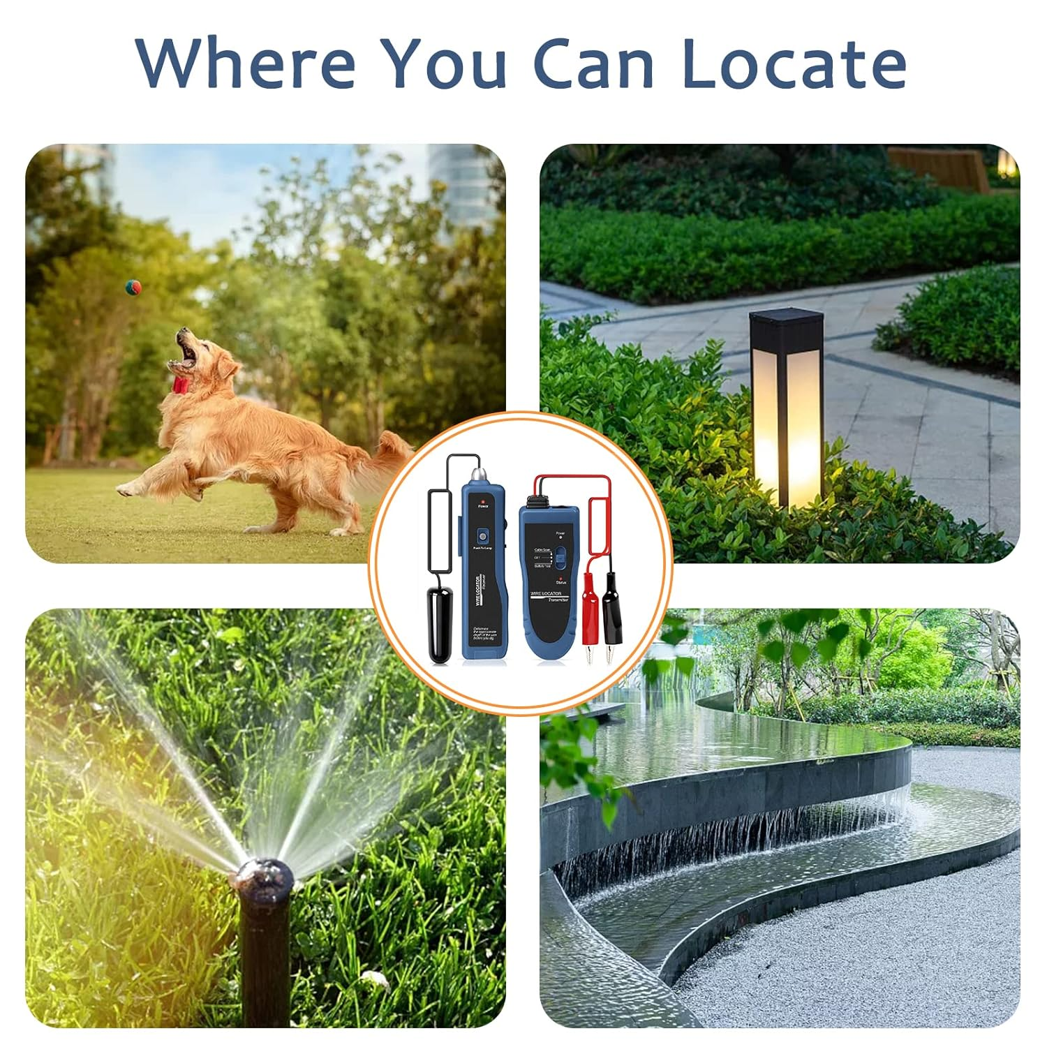 Rechargeable Underground Cable Locator, Electrical Wire Tracer, Underground Wire Locator for Pet Fence Buried Sprinkler Valve, Cable Tester for Locating Irrigation Tone Generator Kit Probe image number 6