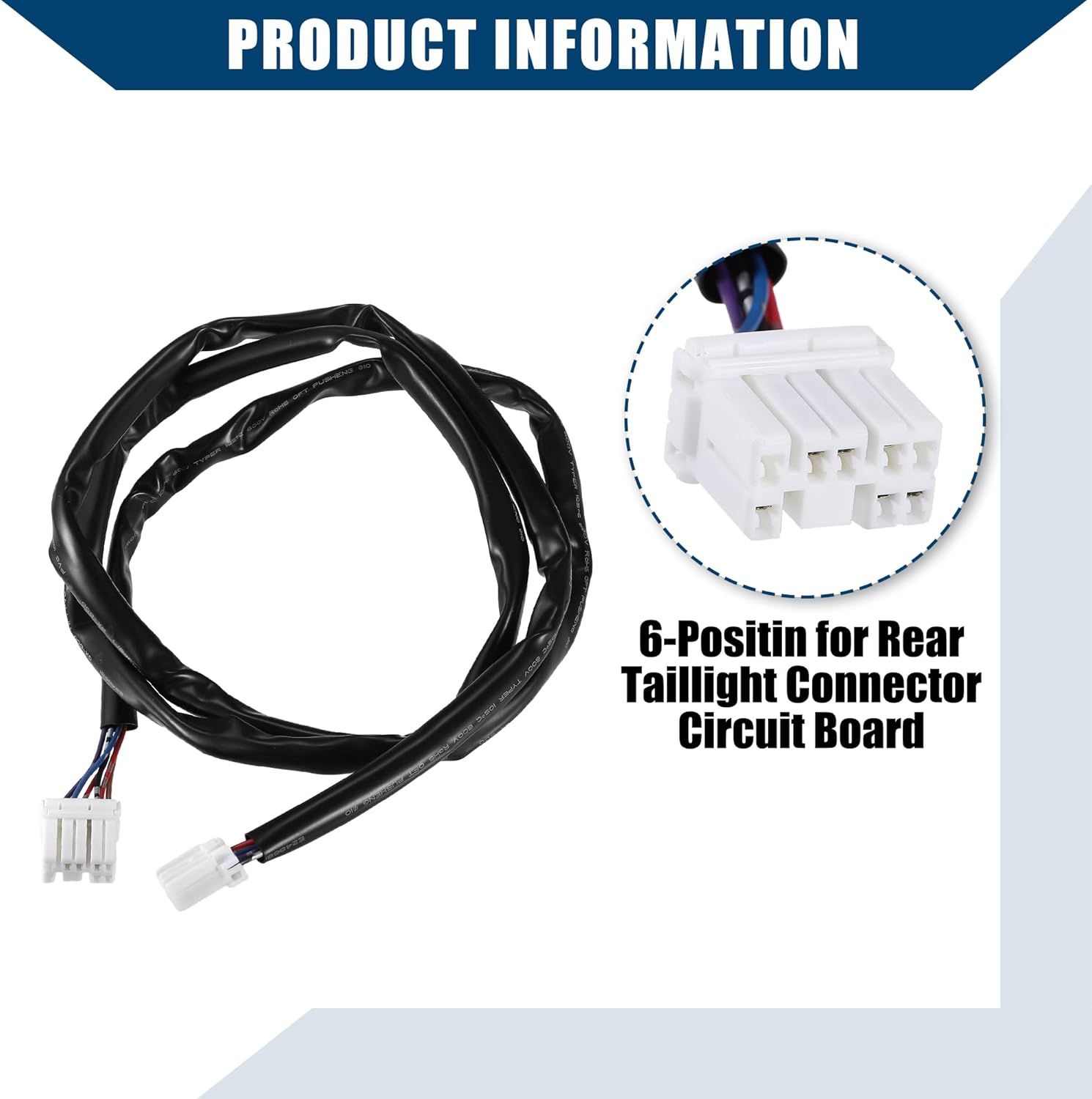 X AUTOHAUX Motorcycle Rear Fender Taillight Wiring Harness for Harley Davison Sportster Dyna Electra Glide/Motor Bike Rear Fender Tail Light Cable 6 8 Position/Durable / 1 Pcs Plastic image number 2