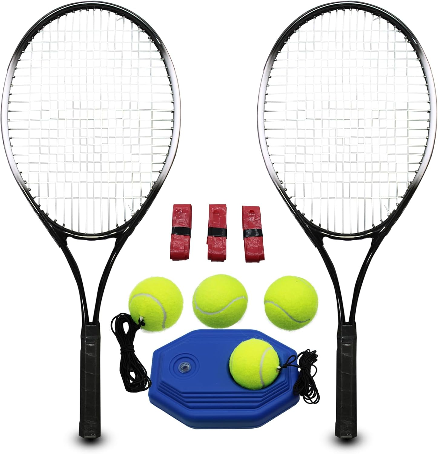 Magicorange Tennis Rackets for Adults 2 Players Recreational Tennis Racquet Set for Beginners and Professional with 4 Tennis Balls, 3 Overgrips, 1 Tennis Bag