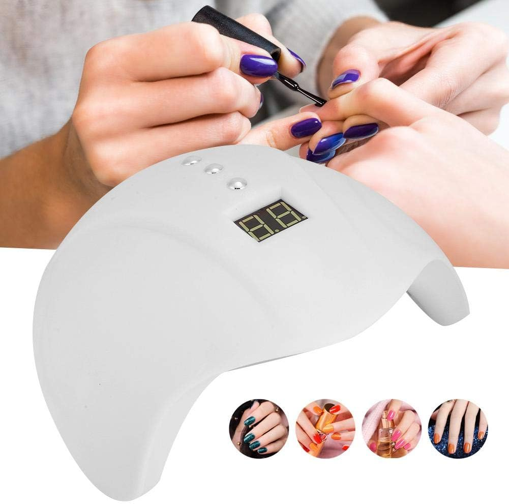 Nail Lamp,36W LED UV Nail Lamp Gel Nail Polish Dryer Quick Drying Nail Art Machine(White)
