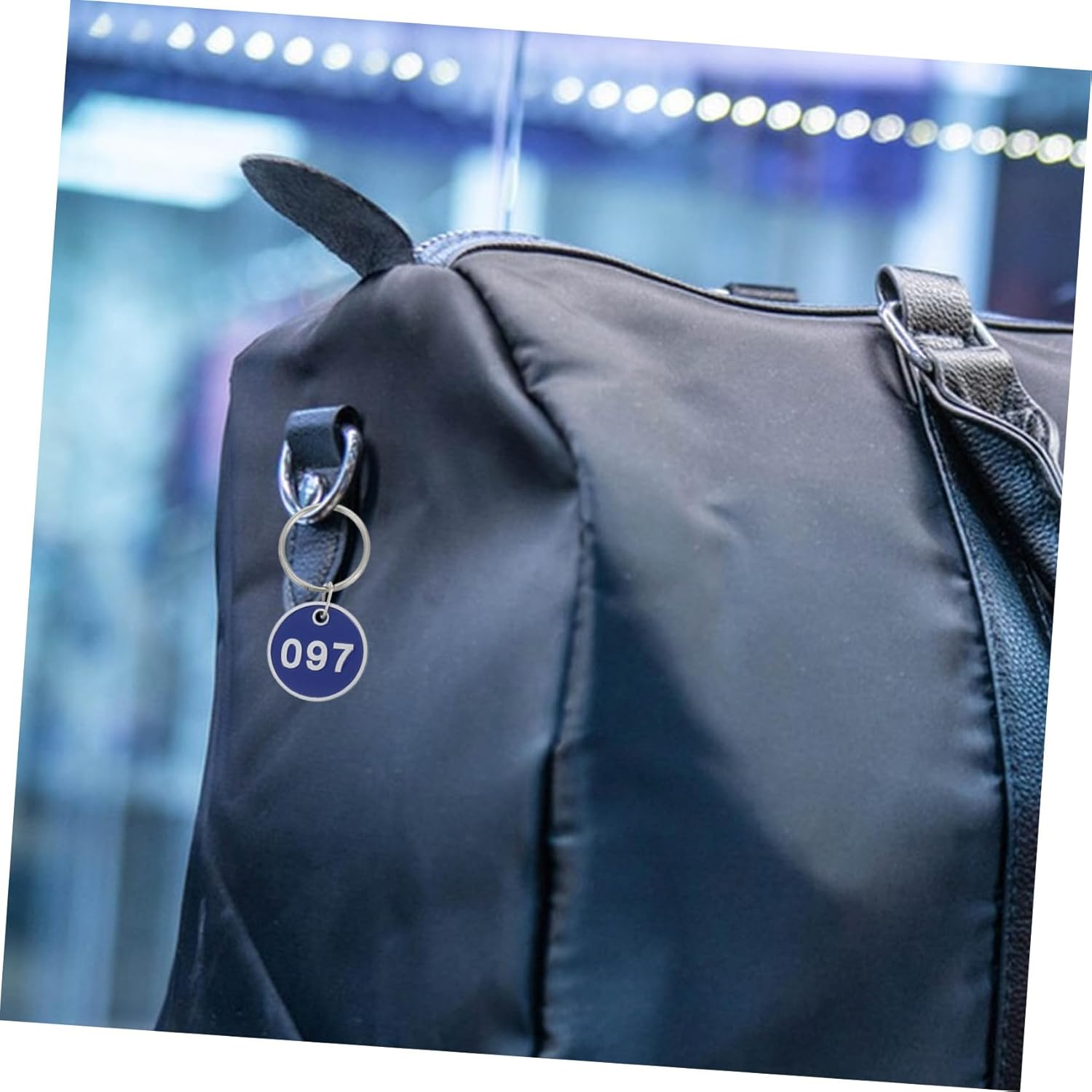 HOUDERCO 100Pcs Aluminum Alloy Metal Keychain Tags with Key Rings Luggage Labels for Travel Suitcases Lockers Sauna Keys and Storage Organization image number 2