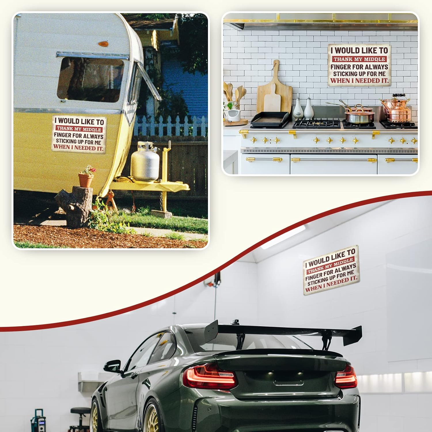 Rousen Man Cave Decor, Funny Bar Signs, Cool Stuff for Men, Sarcastic Tin Signs, Suitable for Garage, Cafe, Office, Kitchen, Home Bar, RV, Aluminum Sign 12X8 Inch, 4 Holes for Easy Hanging image number 3