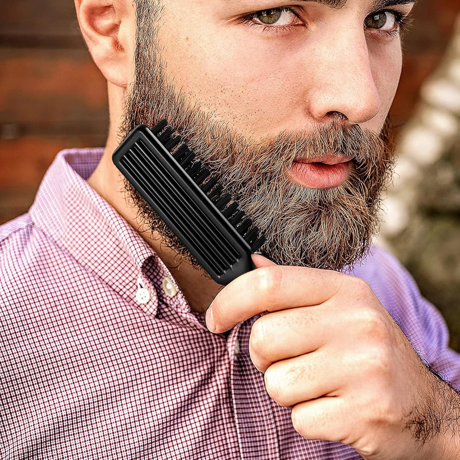 NICEMOVIC Barber Clipper Brushes, 10 Pcs Plastic Handle Nylon Bristles Cleaning Brush, Multifunctional Cleaning Supplies for Hair Styling Tools, Kitchen Sink, Shoes (Black)