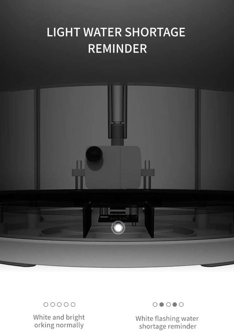 Petree Cat Water Fountain, Pet Water Fountain with USB, Dog Cat Water Fountain Dispenser, Drinking Fountains for Cats and Small Dogs, Anti-Dry Protection, Pink - Pink image number 4