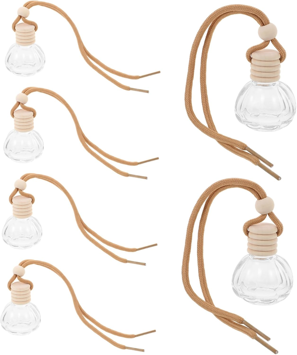 6Pcs Aromatherapy Car Diffuser Bottle Pendants Elegant Hanging Perfume Bottles for Auto Decor Transparent for Office Home and Vehicle Freshening image number 5