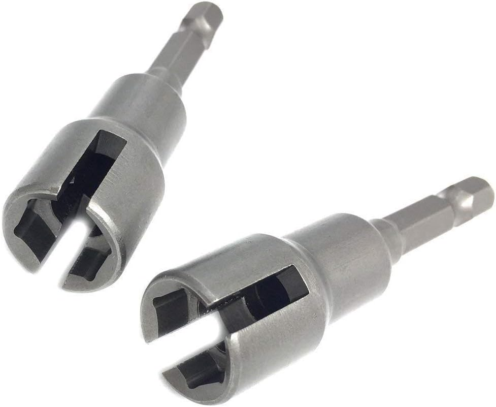 (2Pc) Power Wing Nut Driver Set,Slot Wing Nuts Drill Bit Socket Wrenches Tools Set,1/4" Hex Shank Drills Bits for Panel Nuts Screws Bolt image number 1