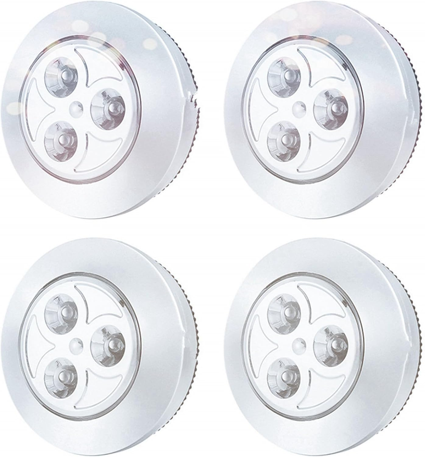 10 Pack LED Battery-Powered Wireless Night Tap Press Lamp Stick-On Push Safe Lights for Hallway Closets Cabinets, Silver/754 image number 4