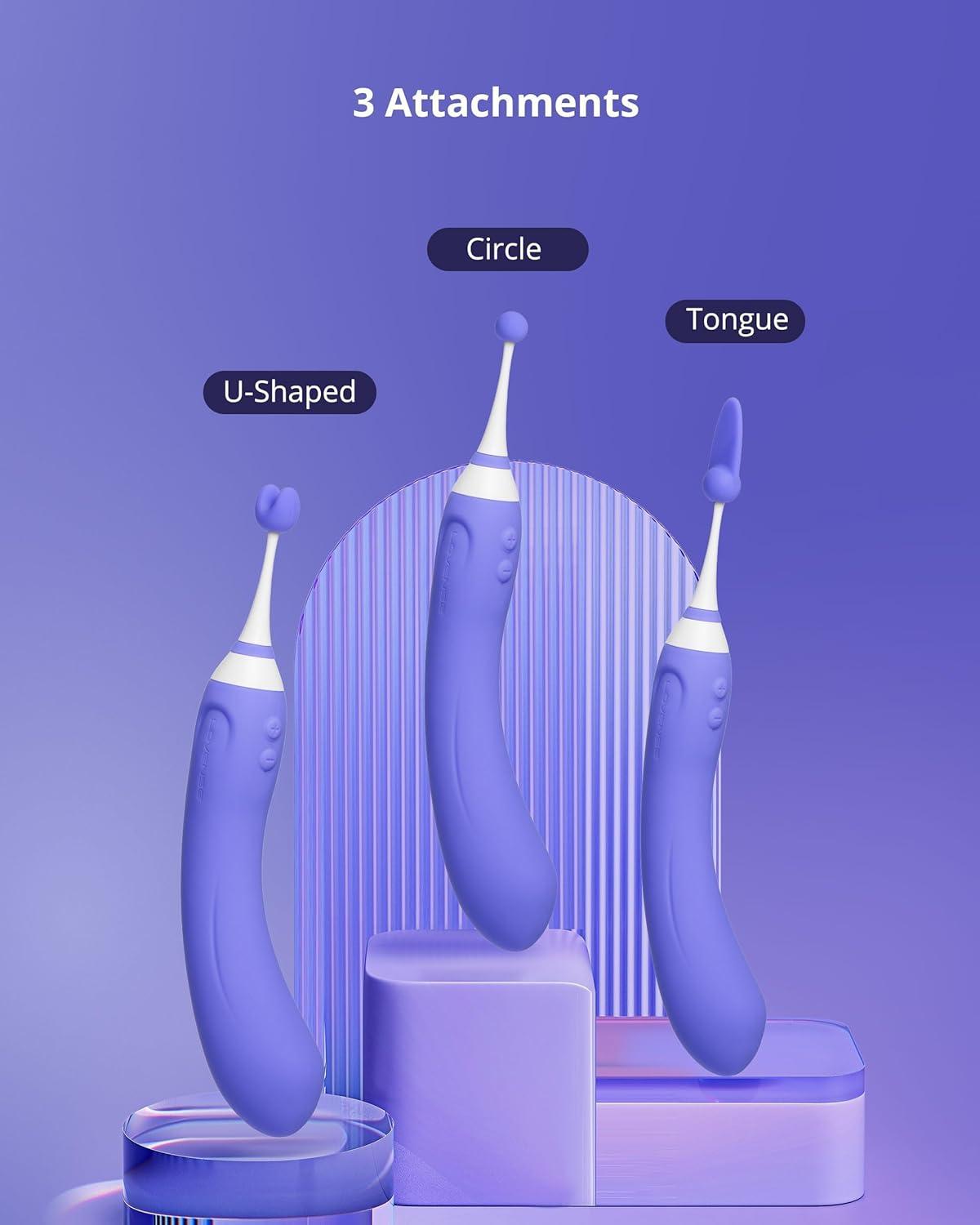 LOVENSE Hyphy G Spot Vibrator for Clitoris Vagina Dual Stimulator, 3 Attachments Waterproof Nipple Massagers for Female, Rechargeable Dildo Vibrator Adult Toy Vibrating Machine for Women Couples image number 2