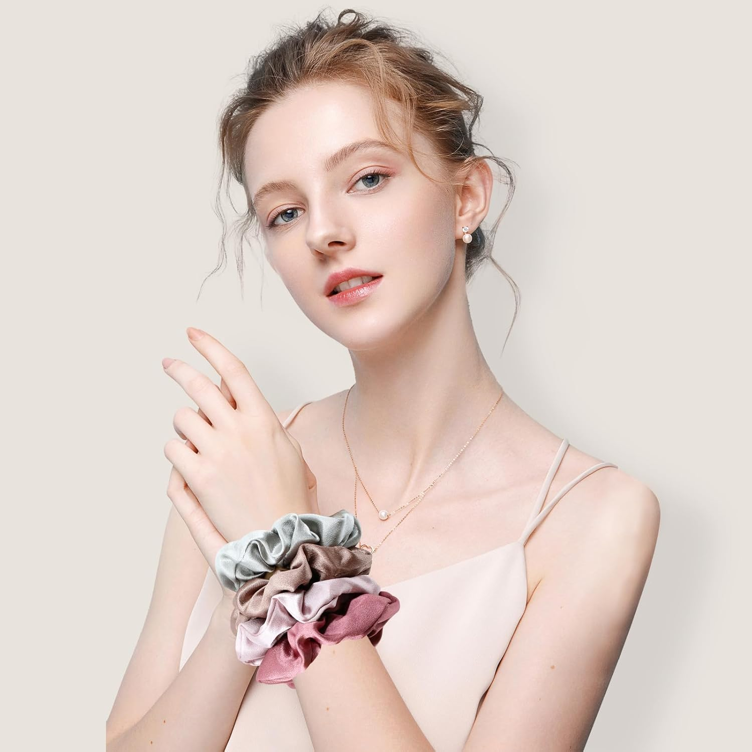 YBVABE 12Pack Silk Satin Scrunchies, Soften and Elastic Hair Scrunchies for Frizz Prevention, Satin Hair Ties for Breakage Prevention and Gentle Style, Ponytail Holder Hair Accessories Girls Ladies Women image number 4