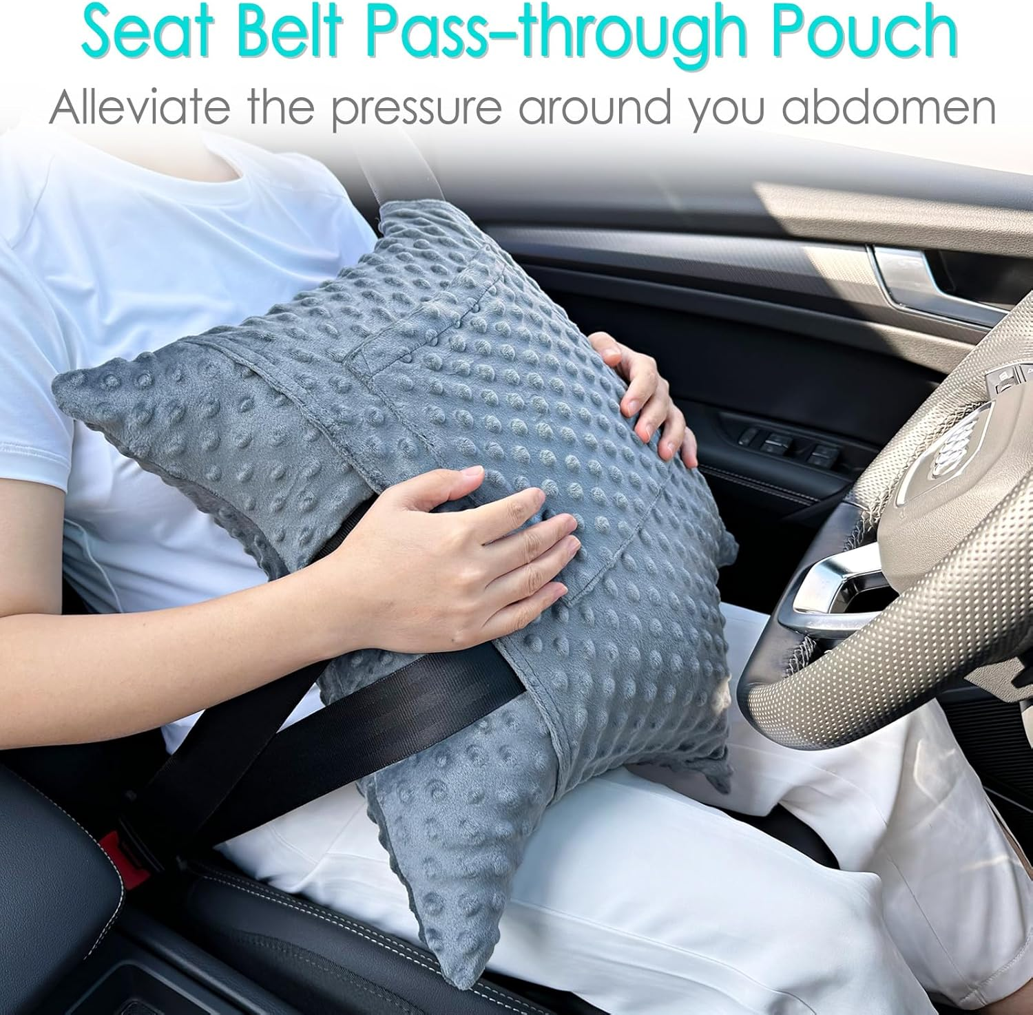 D. Cozy Star Shaped Hysterectomy Pillow with 2 Pockets for Abdominal Surgery Hysterectomy Recovery Must Haves Products Gifts Tummy Pillow with Hands Placement Pouch Minky Dot Dark Gray image number 2