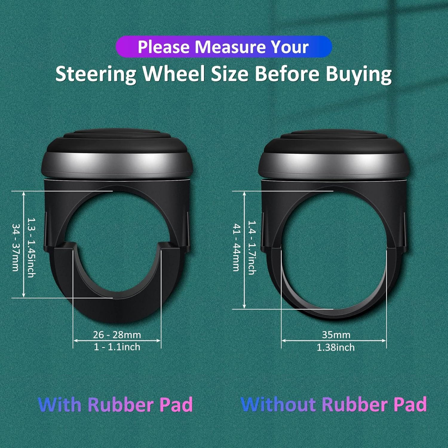 Steering Wheel Knob Ball Rotator Auxiliary Power Boost Control Handle Ball Suitable for Most Vehicles, Cars, Trucks, Boats, Marine, Black (1 Pack) image number 1