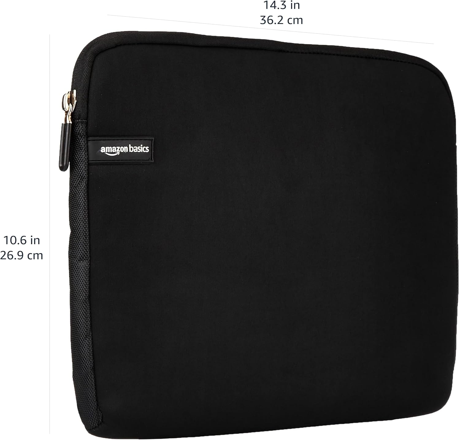 Amazon Basics 14-Inch Laptop Sleeve, Protective Case with Zipper - Black image number 1