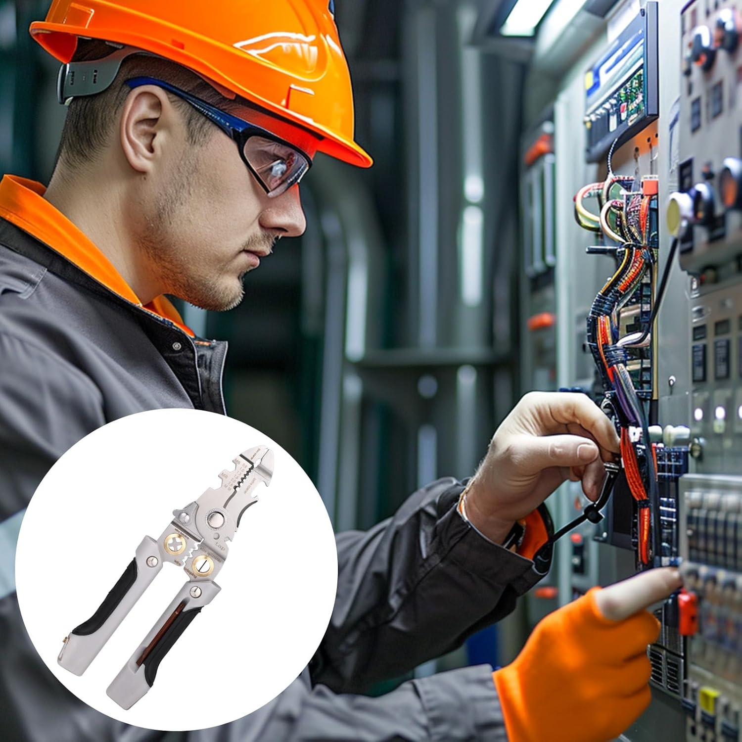 Lyreh 21 in 1 Wire Stripper, Multifunctional Wire Stripping Tool with Electricity Measurement Functions, Professional Electrician Pliers for DIY Home Construction Crimping & Cutting image number 2