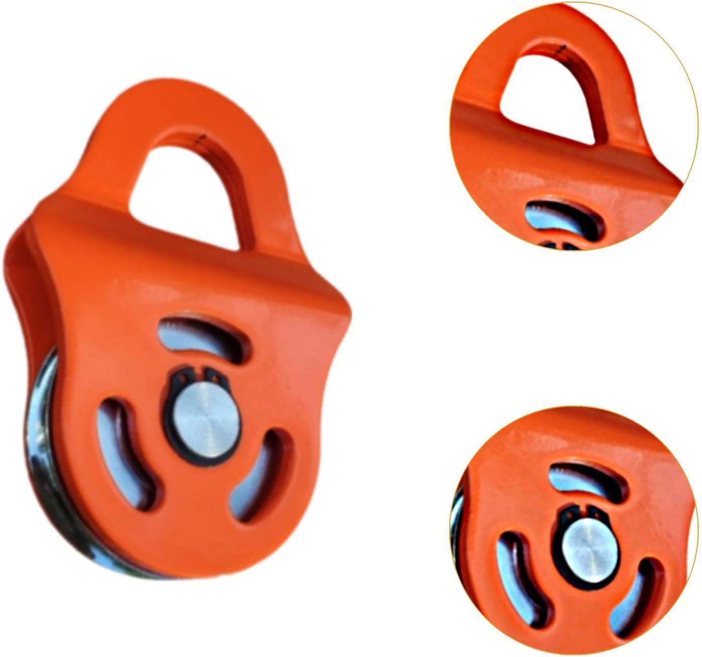 Jicsuxi Winch Snatch Block Heavy Duty 6 Ton Agricultural Recovery Winch Pulley Block Offroad Recovery Accessory, Orange