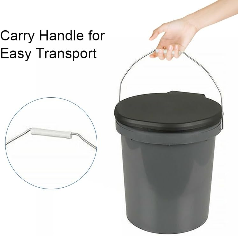 Leona Co 20L Portable Toilet, Outdoor Travel Camping Potty Bucket Thunderbox for Adults Kids with Handle, Lid and 30 Disposable Bags image number 6