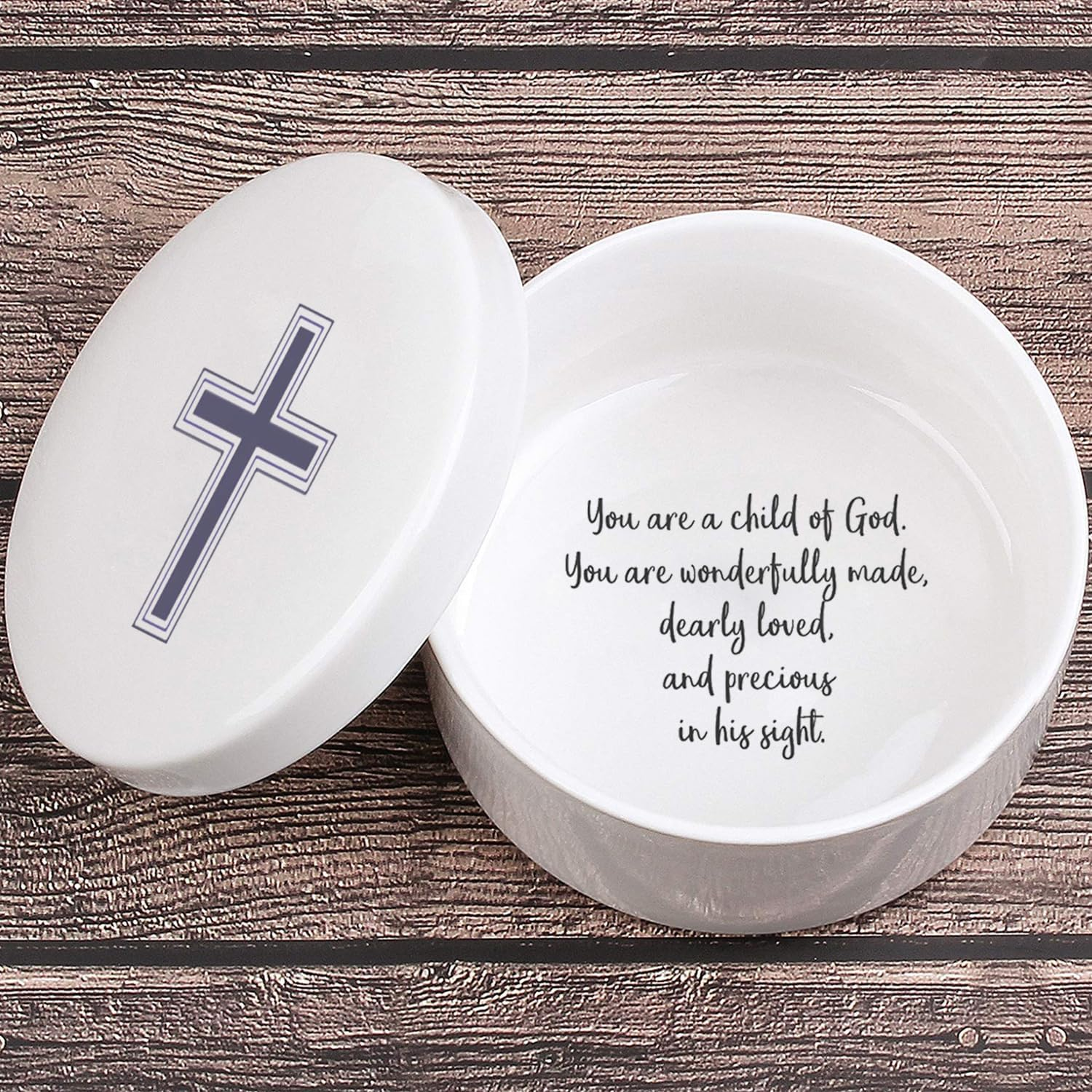 Baby Baptism/Dedication/Christening Keepsake Baptism Gift for Boy Girl from Godparents, Precious Moments Girl Boy with Praying Cross, Godchild, Baptism, Baby Shower, Godchild Christmas from Godmother