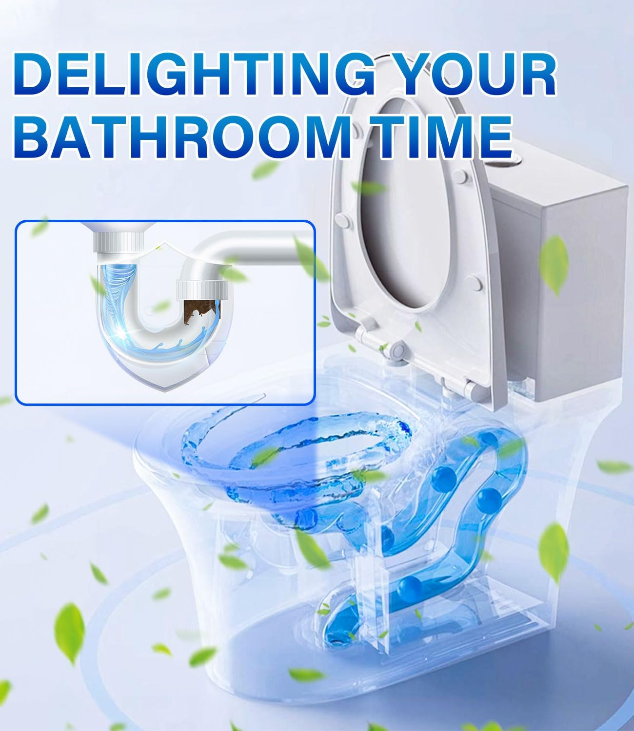 Shanghigh Toilet Bowl Cleaner Tablets - 30 PCS Household Automatic Toilet Tank Cleaners Tablet Deodorizers, Slow-Release Deodorizing & Descaling, Powerful Bathroom Toilet Cleaning Block Tool image number 4