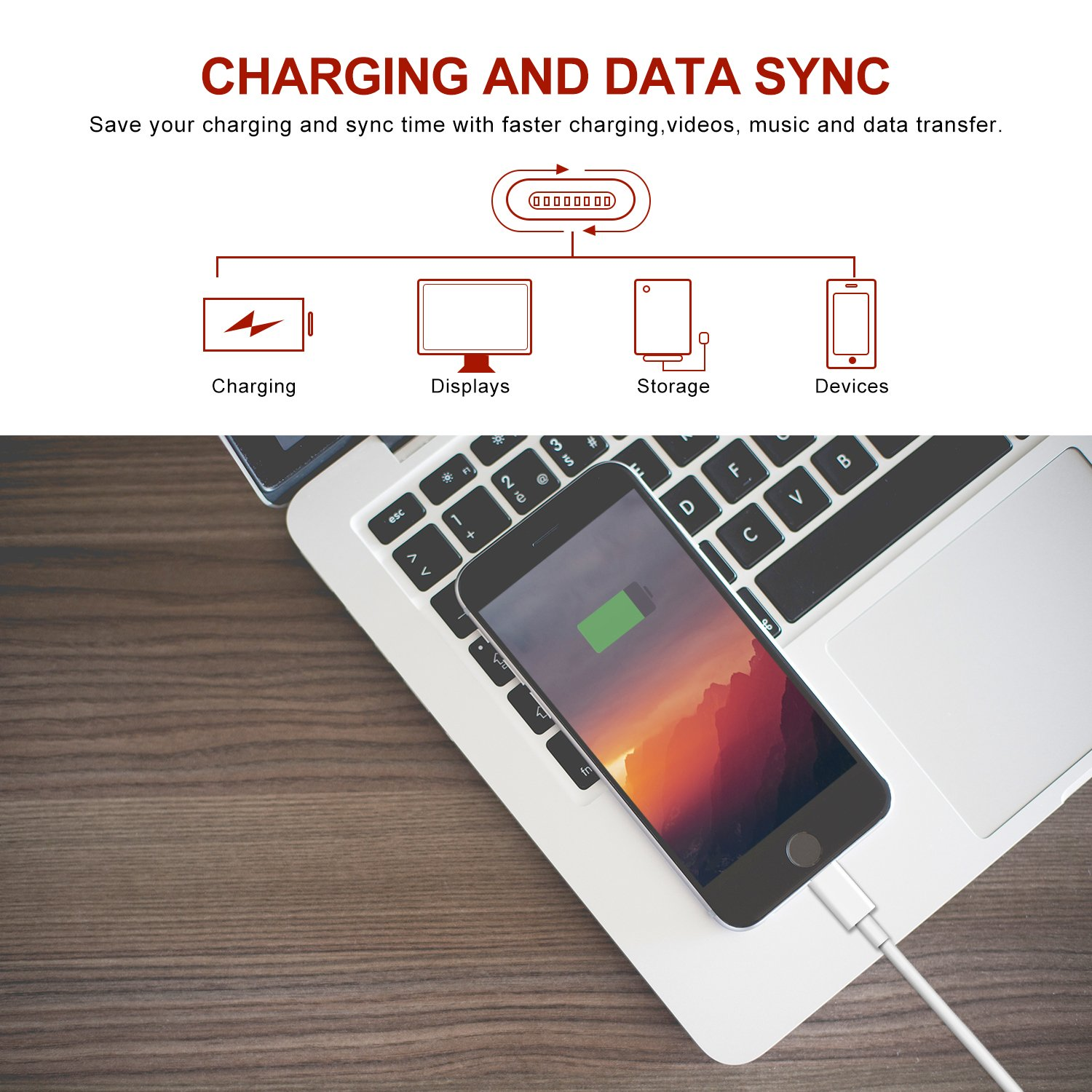 Sundix Iphone Charger Cord 3Pack 9FT/2.7M Long Lightning Cable to USB Charging Cord for Iphone 13 13Promax 13Mini 12 12Pro 11 11Pro 11Promax XR XS X 8 8 plus 7 SE Ipad Ipod image number 2