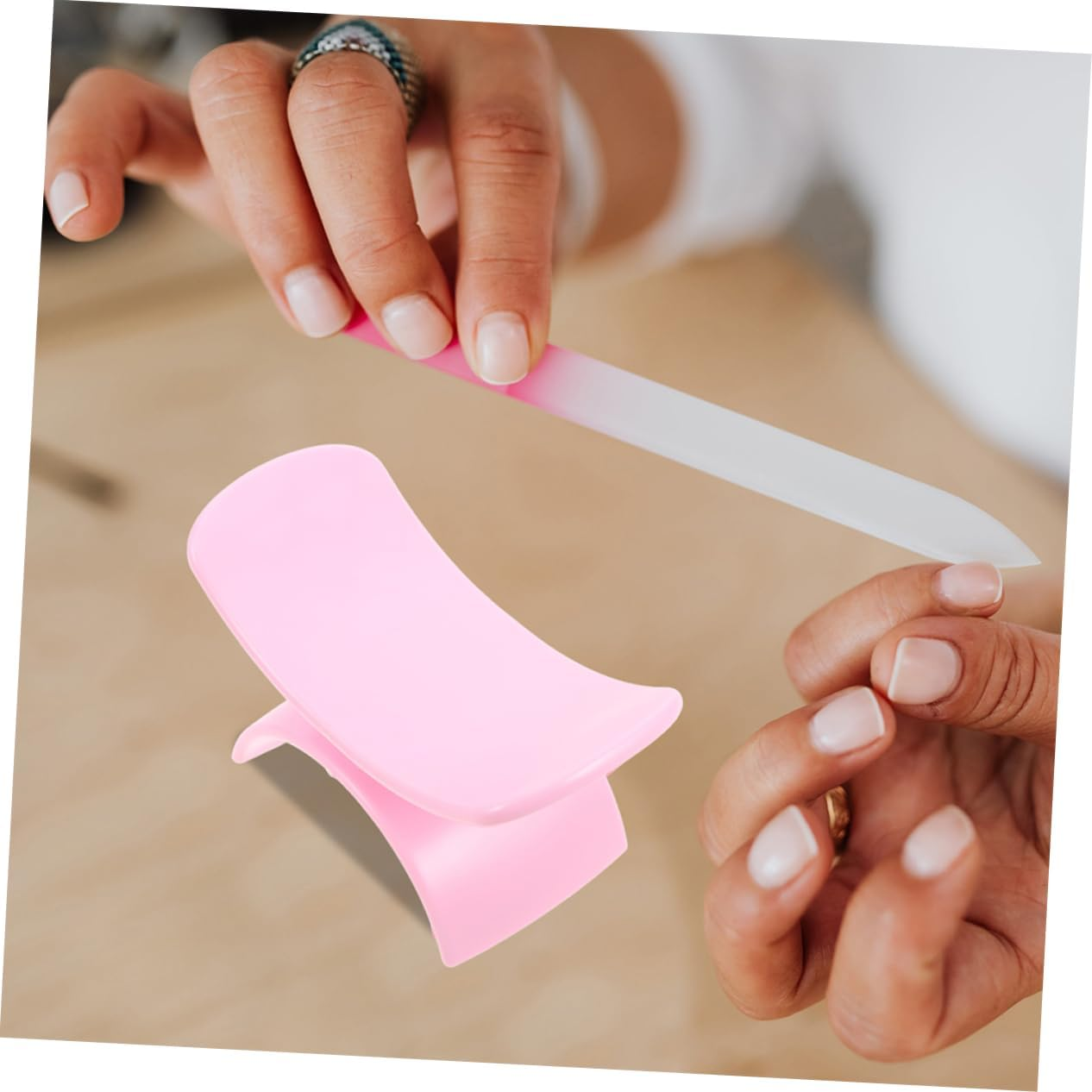 Ipetboom 2Pcs Portable Manicure Hand Rest Pillow Nail Art Hand Support Soft Nail Tech Cushion - Pink image number 3