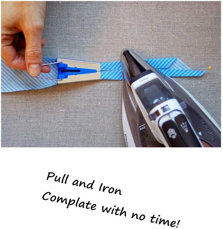 Windman 5Sizes Single/Double Fold Bias Tape Maker Tool Kit Includes 6MM/9MM/12MM/18MM/25MM 4Sizes Bia Tape Maker for DIY Sewing Quilting Tape Binding Use