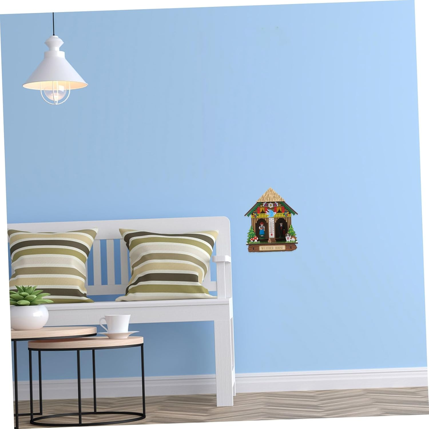 DECHOUS Wall Hanging Barometer Home Weather House Temperature and Humidity Practical Design for Indoor Use Random Color image number 1