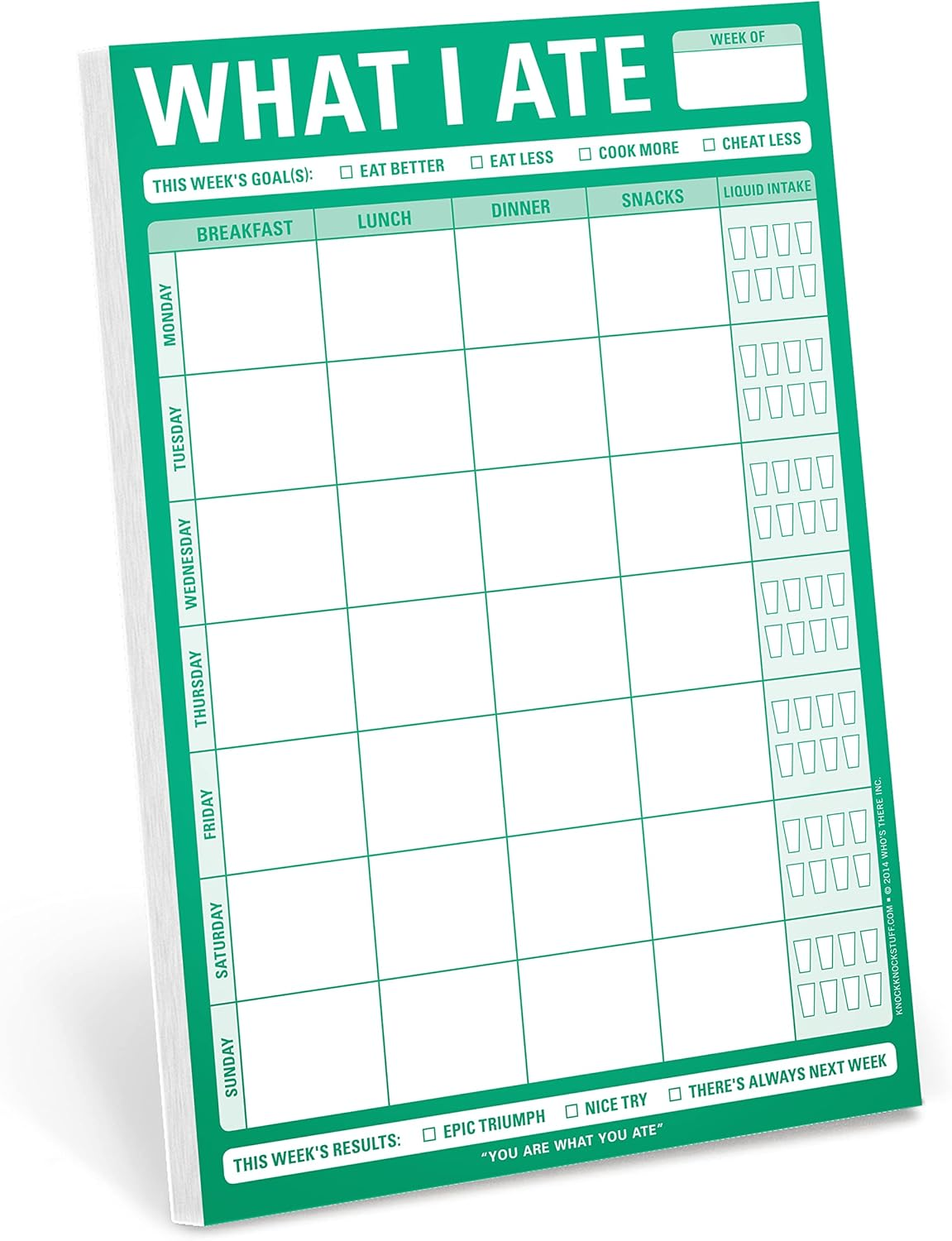 Knock Knock Magnetic What I Ate Pad, Meal Tracker Note Pad with Magnet, 6 X 9-Inches image number 5