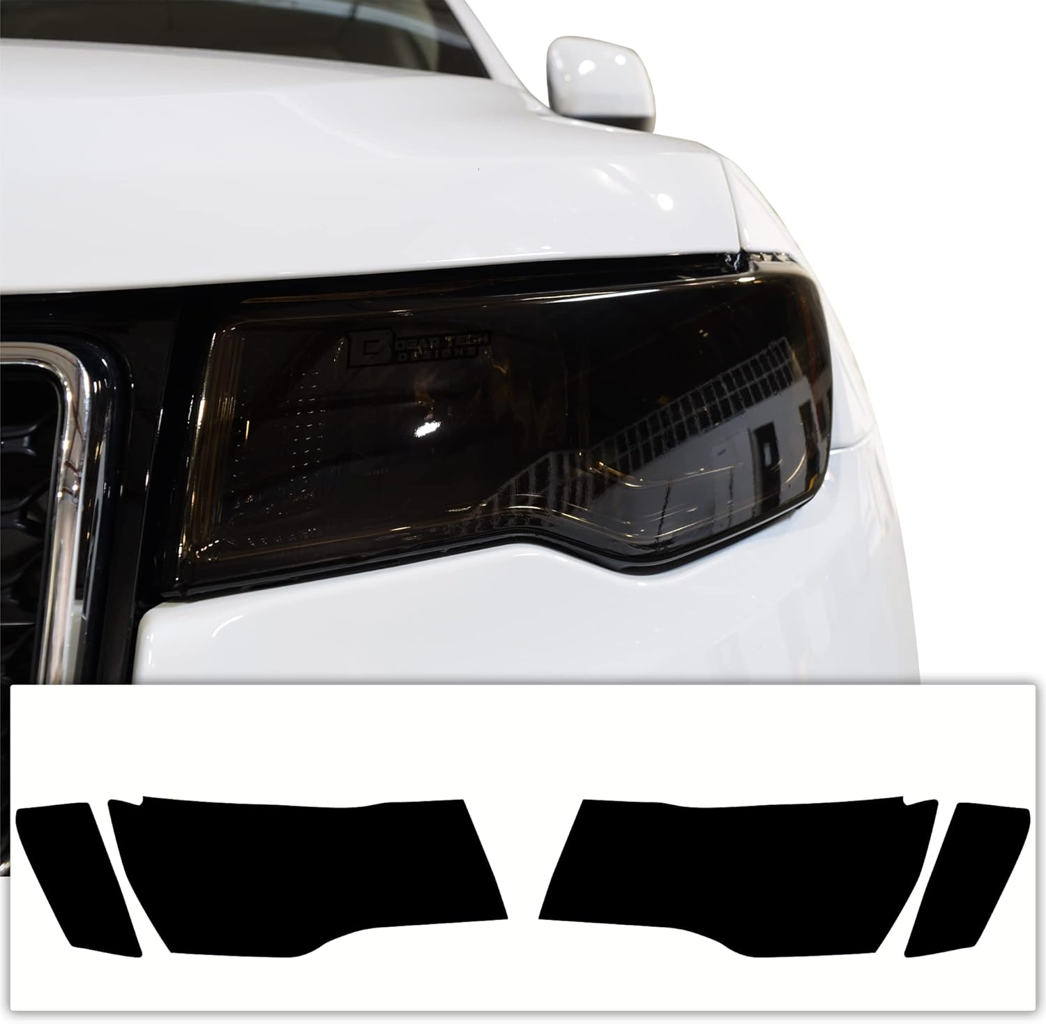 BOGAR TECH DESIGNS Tinted Taillight Third Brake Rear Bumper Reflector Light Overlay Tint Compatible with Jeep Grand Cherokee 2014-2021, Dark image number 5