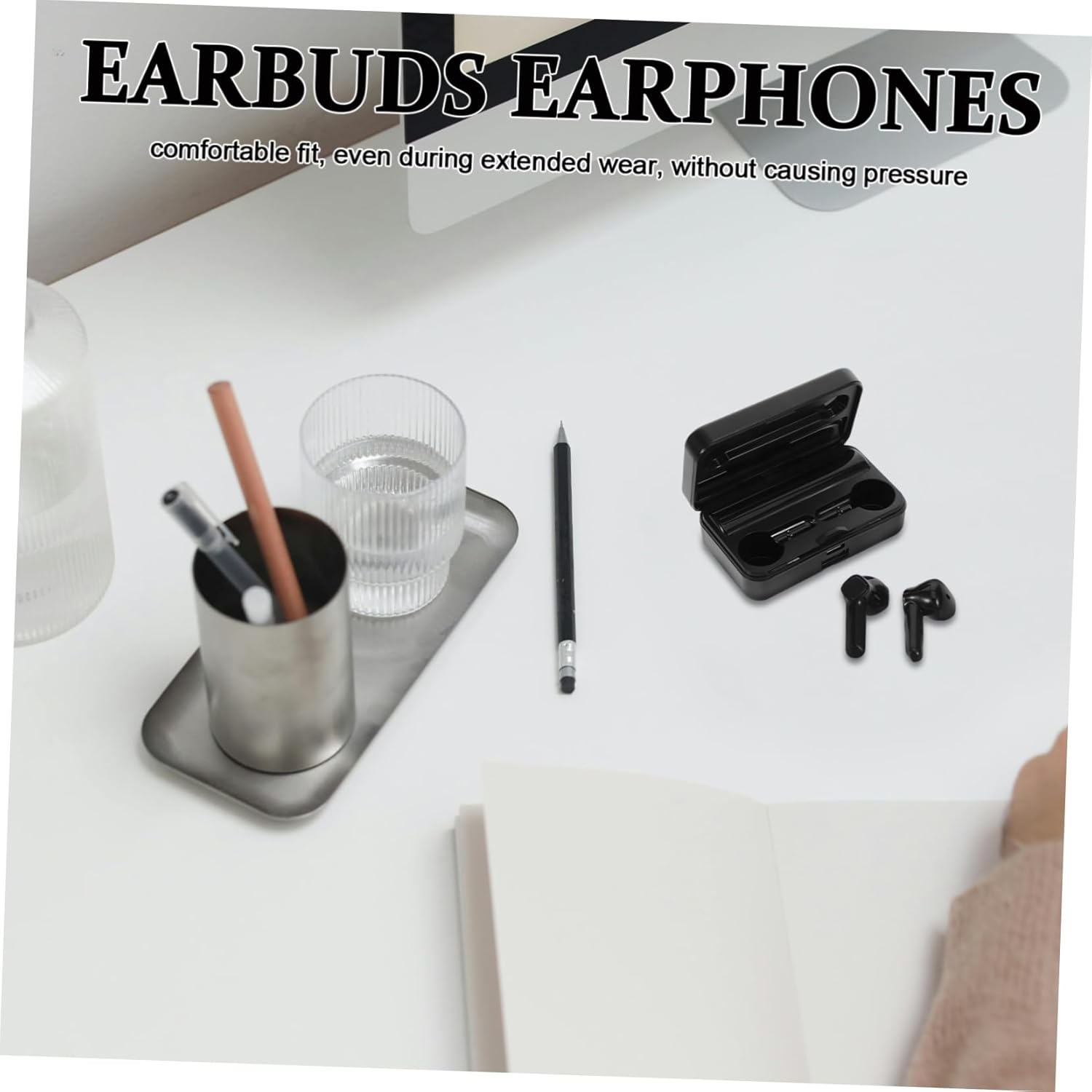 MOLUCKFU 1 Set Wireless Headphones Wireless Headset Earphones Headphones Cycling Earphone Connecting Headphone Running Headset Earpiece Ear Buds Black Plastic image number 2