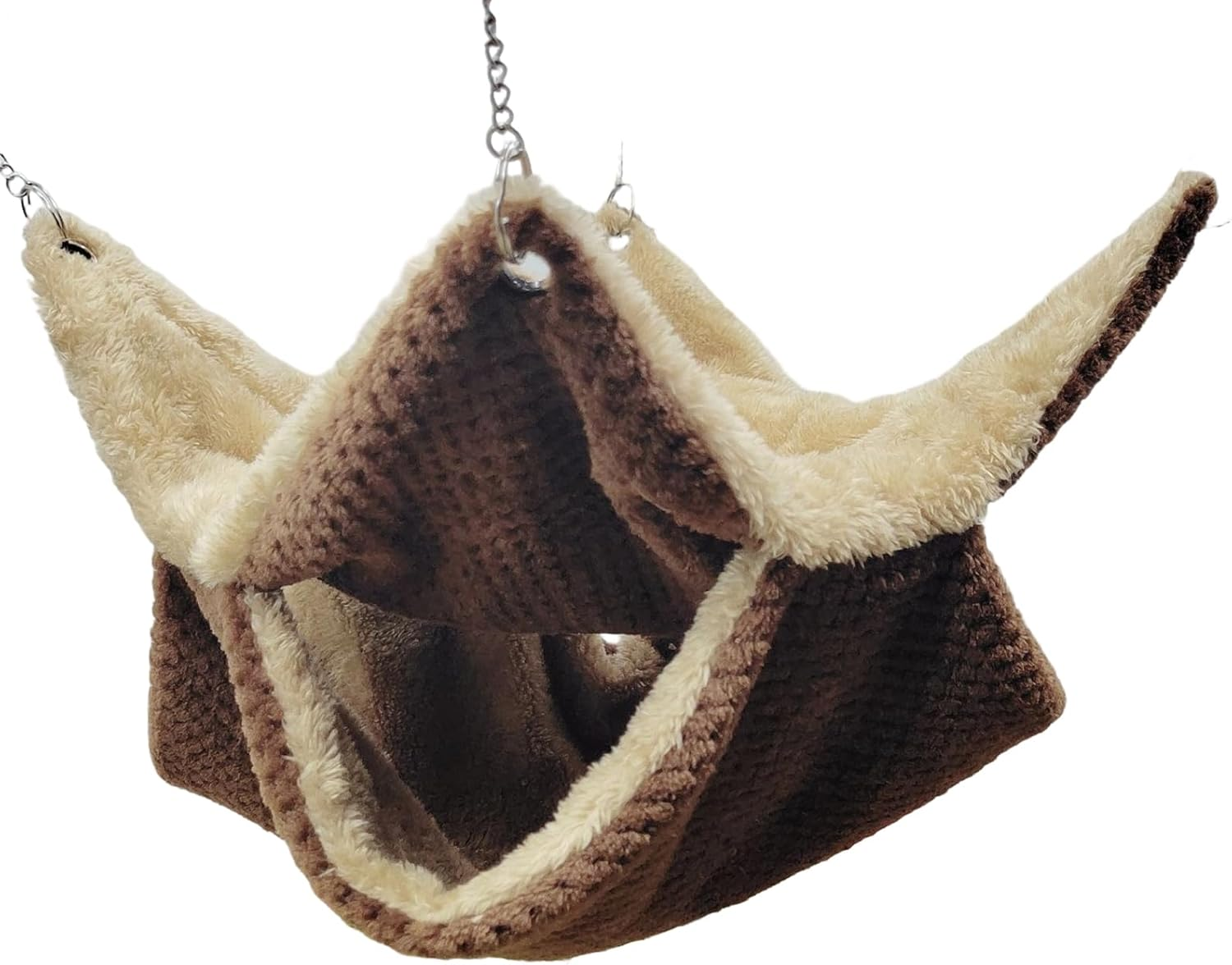 Tiny Pet Hammock - Soft Washable Cotton Cave, Warm Indoor Ferret Bed, Hanging Small Animal Shelter | Suitable for Bunny Squirrel Mouse Hedgehog Sugar Glider Cage Accessory Enrichment Sleeping Relaxing image number 4