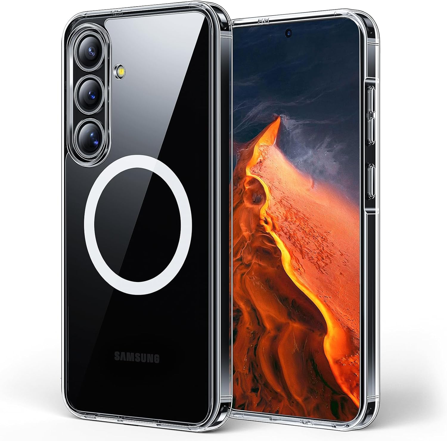 TAURI for Samsung Galaxy S25+ / S25 plus Case, Compatible with Magsafe, Military-Grade Protection, [Anti-Yellowing] Shockproof Transparent Back Magnetic Phone Cover - Clear