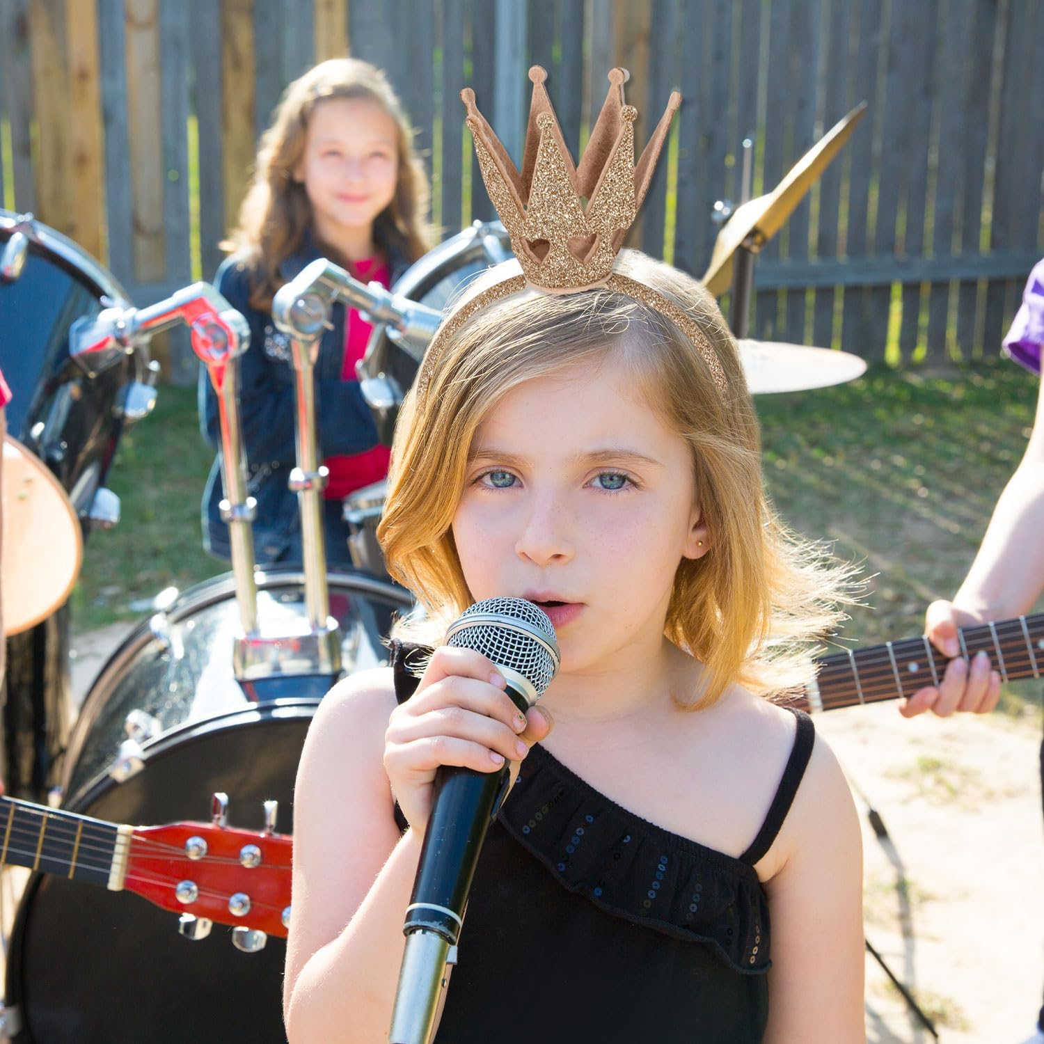 XIHIRCD Queen of Hearts Headband, Glittery Gold Headband Queen of Hearts Costume Accessories Gold Tiara Headband for Girls Masquerade Tiara image number 5