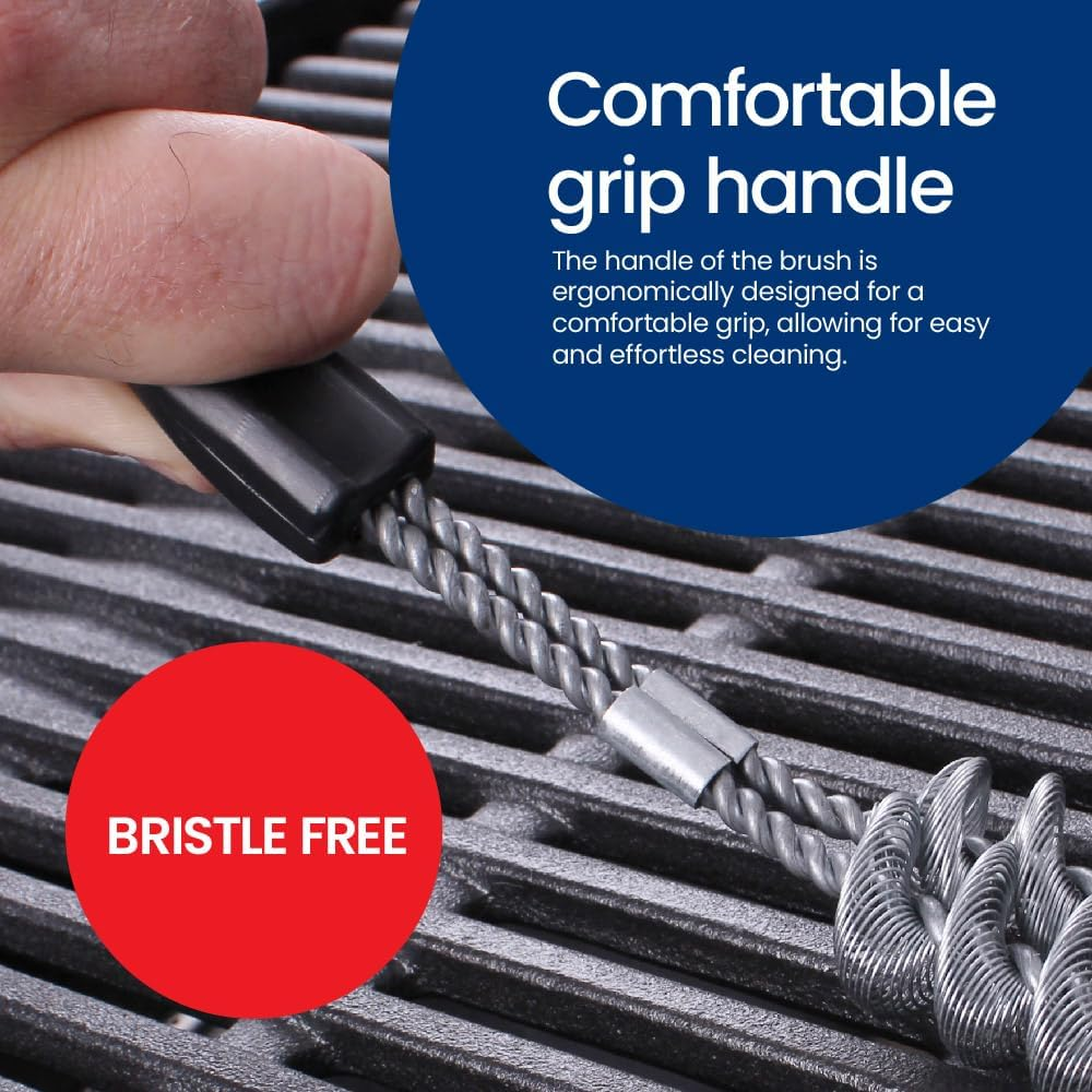 White Magic Mini Double Helix BBQ Brush - 20Cm, Made in USA, Patented Continuous Bristles, Compact Design, Dual Helix for Effortless Grill Cleaning, Ergonomic Grip, Dishwasher Safe image number 1