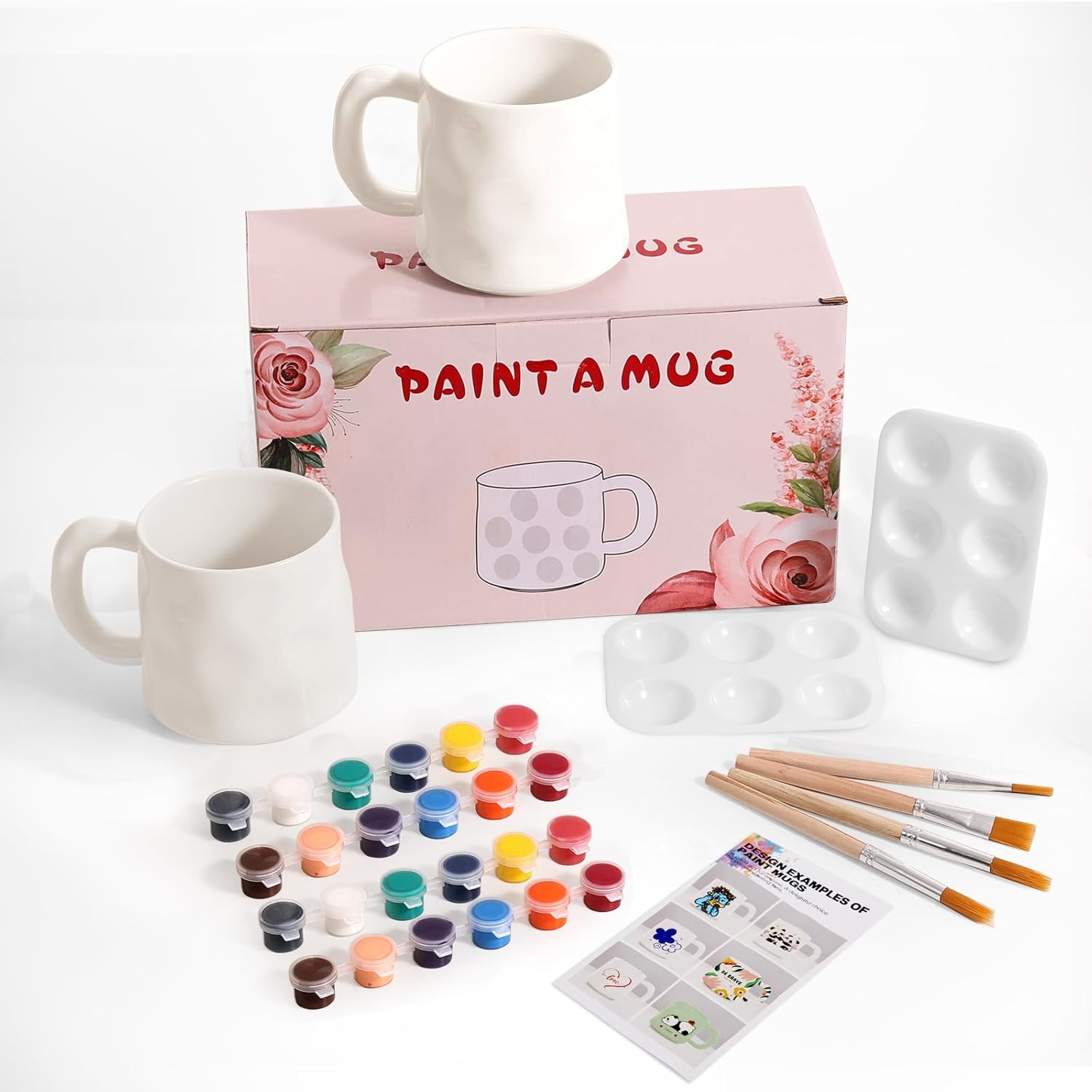 EILYGK Ceramic Painting Set, Cups Painting Set, Paint Your Own Ceramic Cup Kit, 2 Cups, Ceramic Painting Kit, Painting Sets for Adults image number 5