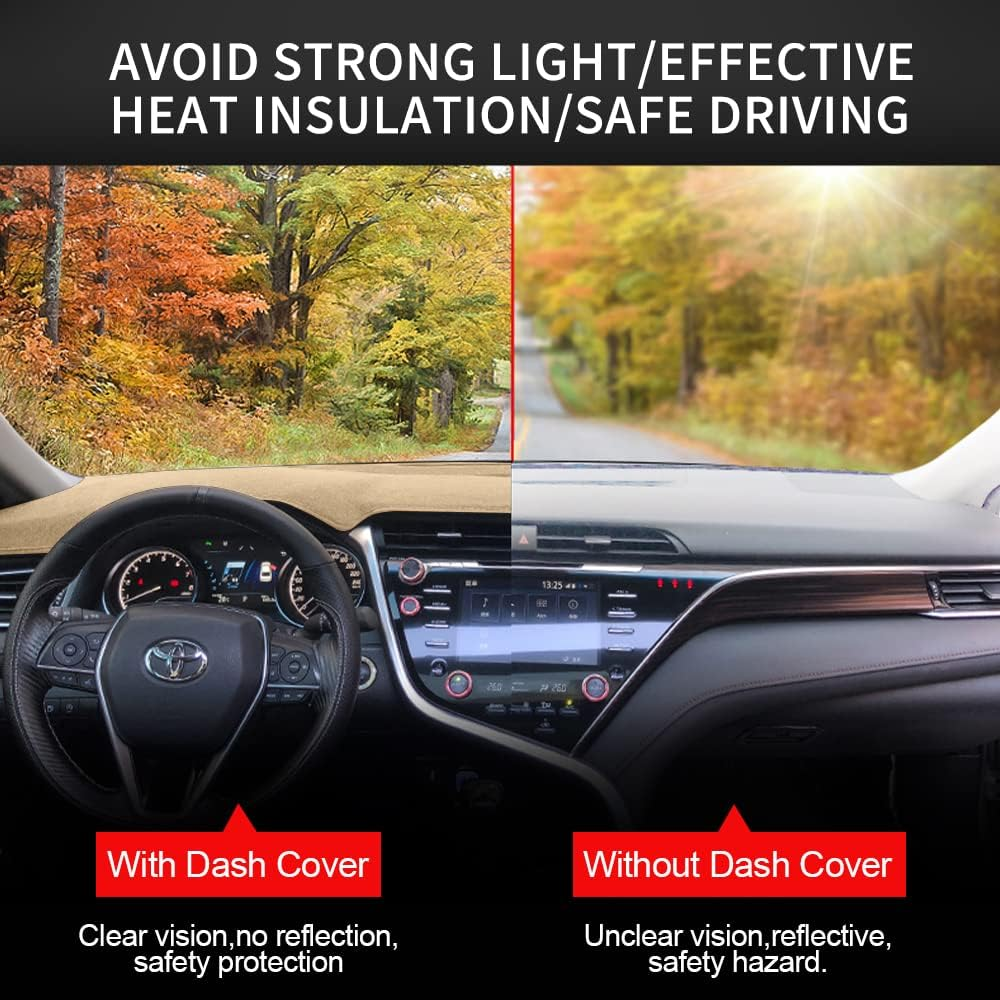 Dashboard Cover Dash Cover Mat Pad Custom Fit for Lexus ES350 2007 2008 2009 2010 2011 2012(Beige) - 2002-2006 Es300 Es330 Beige image number 4