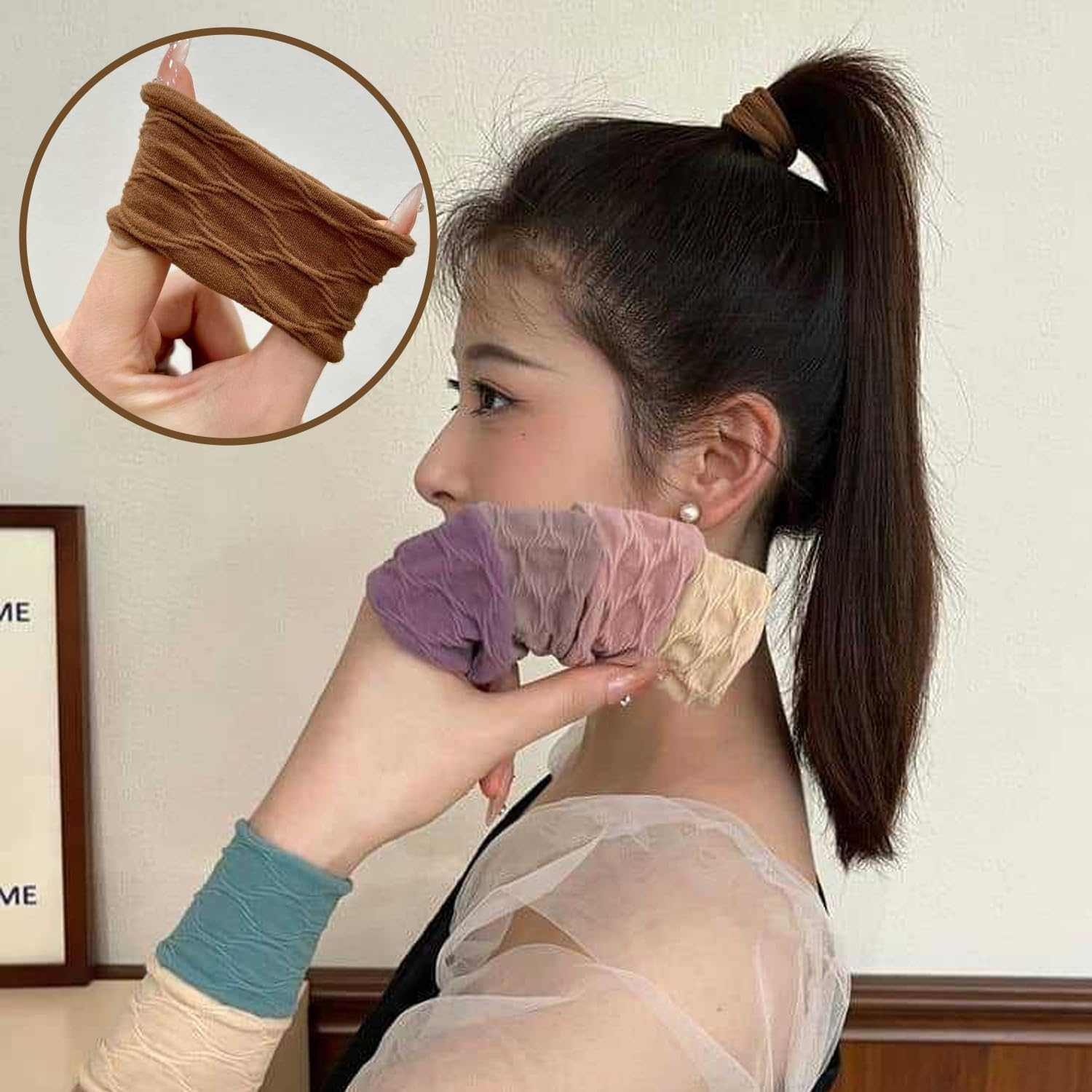 Pack of 25 Women'S Wide Hair Bobbles Elastic Hair Ties Ponytail Hair Bobbles Hair Fixing Tools Hair Accessories image number 5