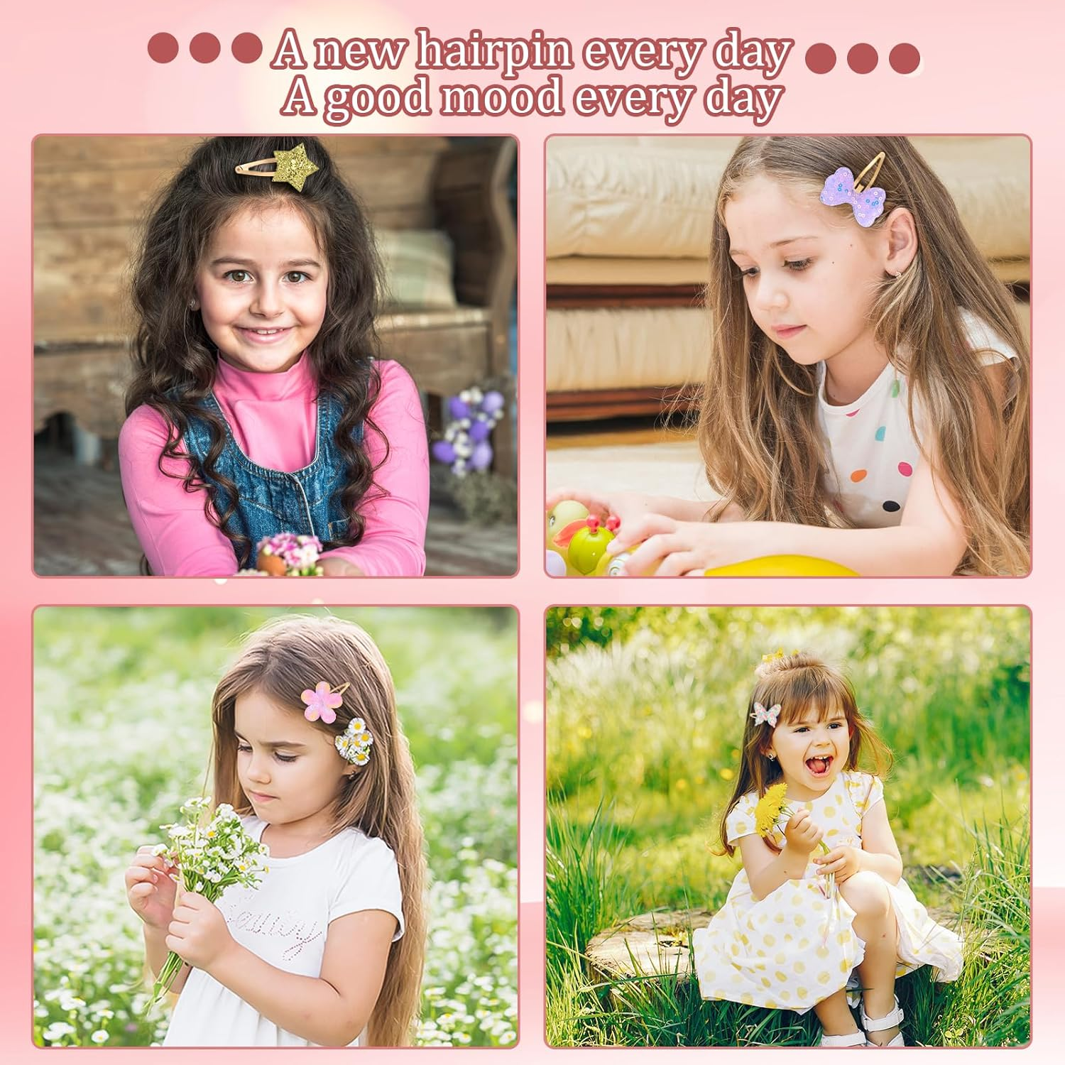 YUXIANLB Gingbiss Hair Clips Colorful Hairpin Metal Cute Snap Accessories for Birthday Gift Styling Rainbow Hair Ties Sparkly Gift Flower Star Crown Heart Butterfly 16 Pcs image number 4