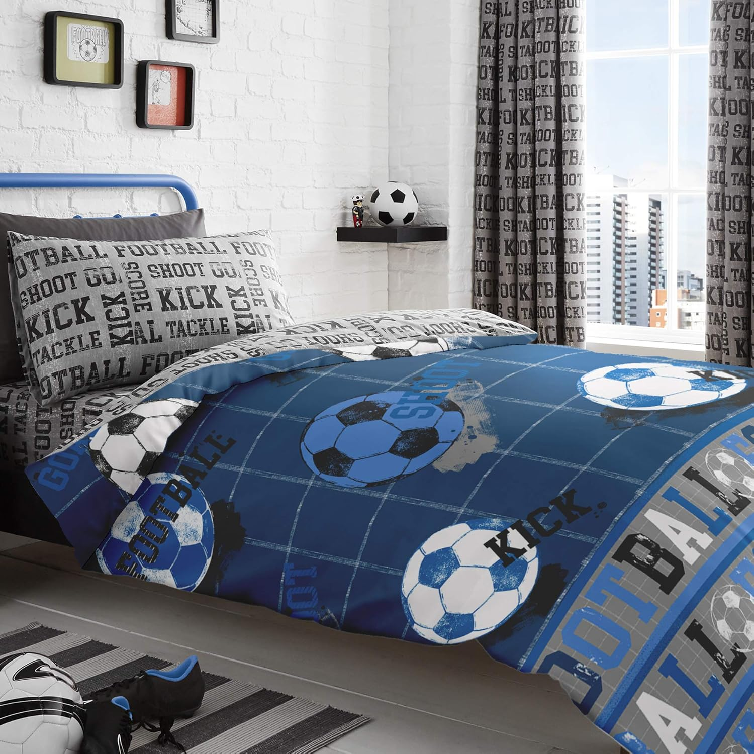 Bedlam Set, Cotton, Blue, Single, W135Cm X L200Cm (Duvet Cover), W50Cm X L75Cm (Pillow Case) (52% Polyester / 48% Cotton) image number 3