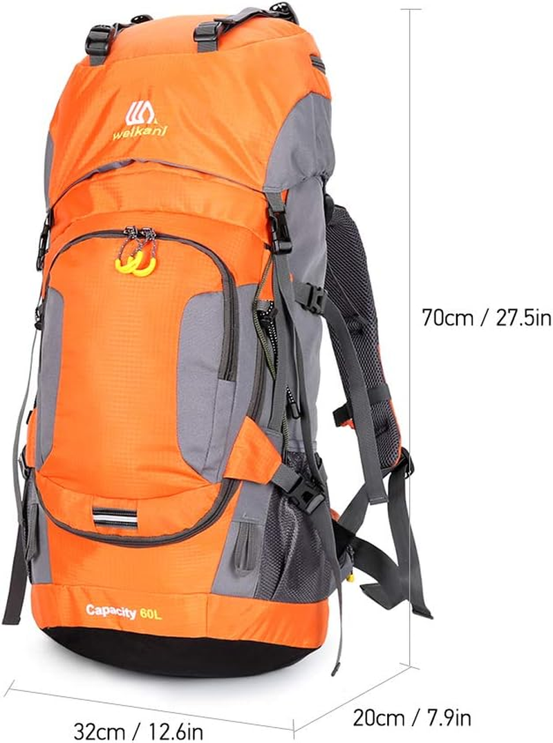 60L Waterproof Hiking Backpack Camping Mountain Climbing Cycling Backpack Outdoor Sport Bag with Rain Cover