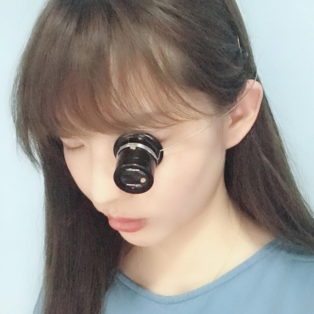 GLEAVI 4Pcs Eye Loupe Magnifier Head Mounted Magnifier Magnifying Glass Experimental Monocular Magnifier Portable Watchmaker Magnifier Lens Repair Tools with Wire Headband image number 5