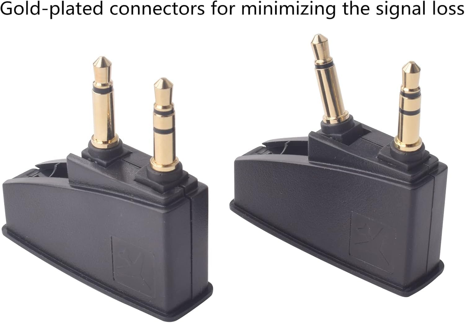 2 Packs QC35 II Airplane Adapter Audio Stereo Jack Compatible with Bose Quietcomfort 2 QC3 QC15 QC25 QC35 QC45 Soundlink Soundlinkii AE2 Ae2I AE2W and More Headset with 3.5Mm Golden Plated Jack Plugs image number 1