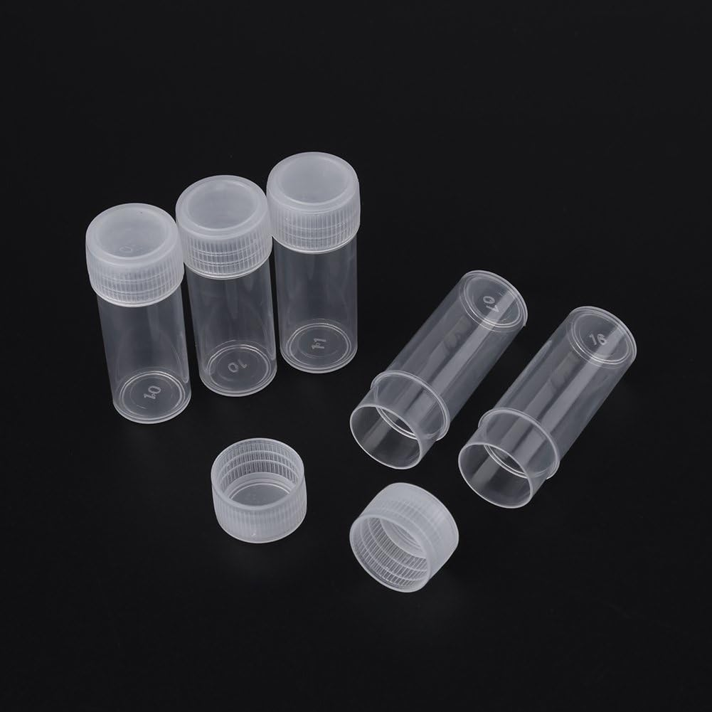 50 Pcs 5Ml Volume Plastic Sample Bottles Small Storage Container Test Tube Vial Storage Container image number 6