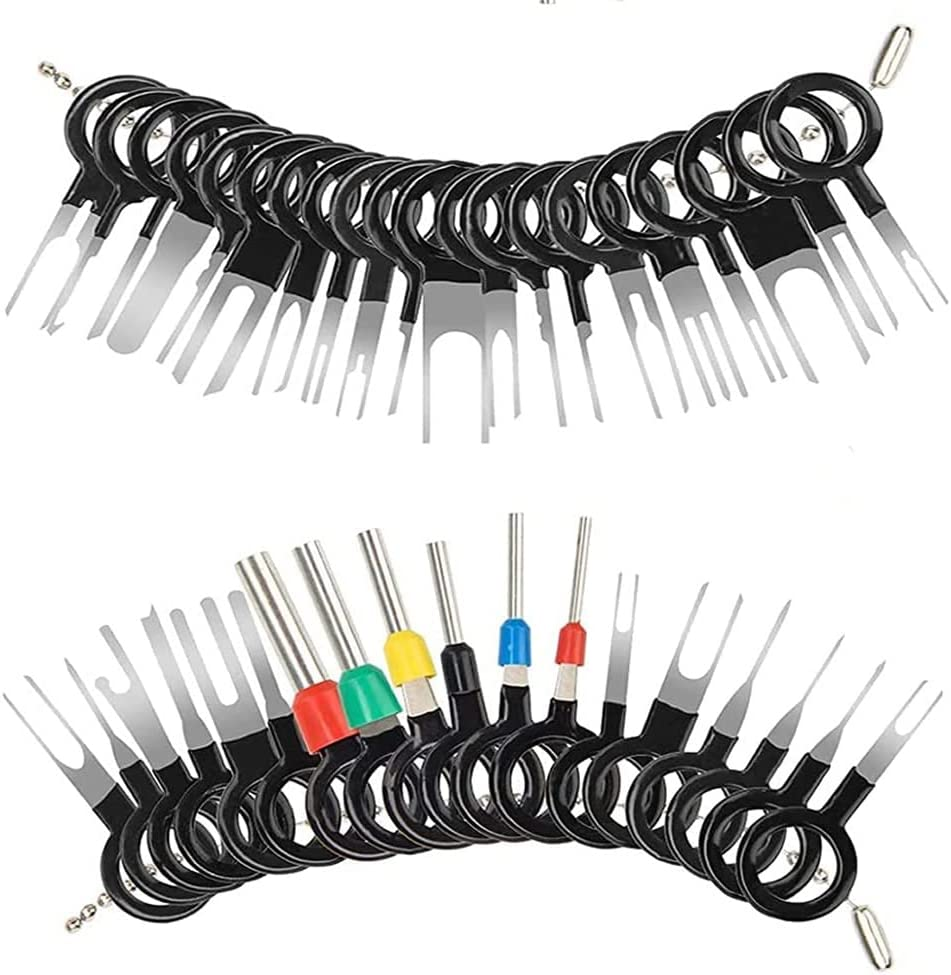 38Pcs Pins Terminals Removal Tools, Auto Terminals Removal Key Tool for Car Auto Wire Connector Terminal Pin Extractors Puller Remover Repair Key Tools Set Terminal image number 1
