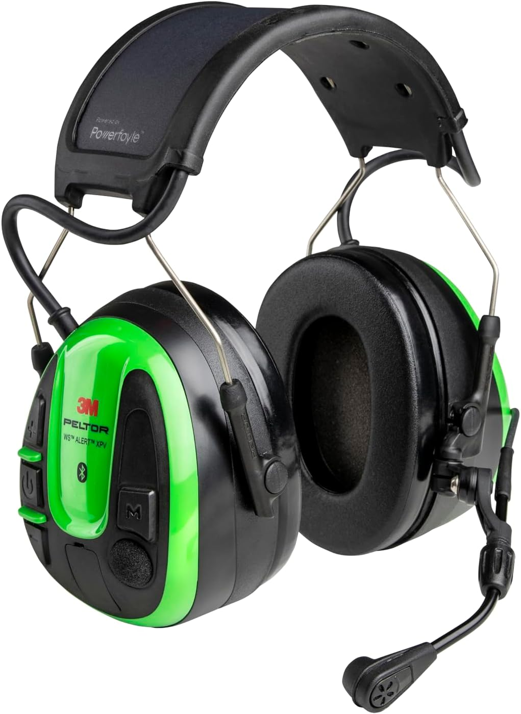 3M&trade; PELTOR&trade; WS&trade; Alert&trade; XPV MRX21A1WS7 Headset, Powerfyle&trade; Cell, App, Headband, Multipoint Bluetooth, Green, 10 Ea/Case