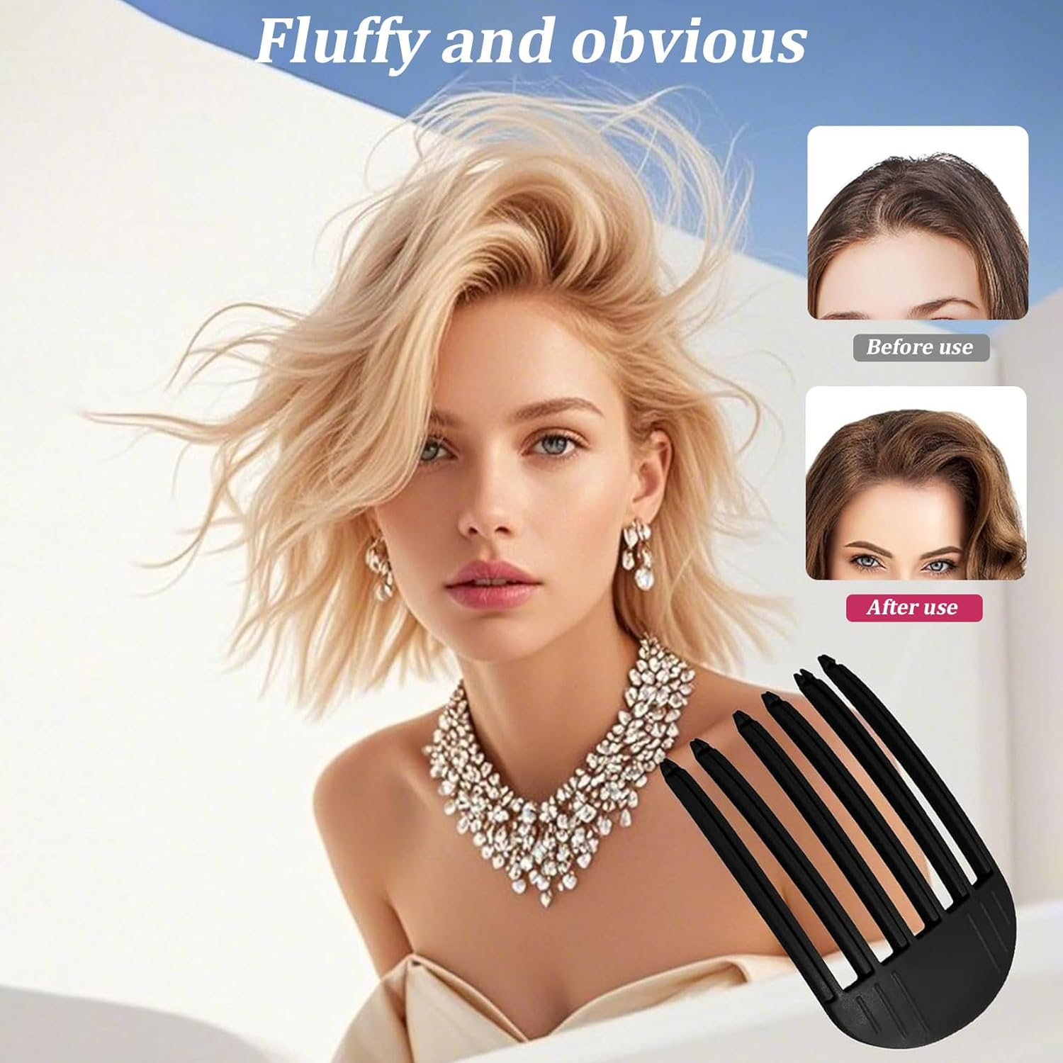 Pack of 2 Volume Clips Hair, Volume Hair Clips, Volume Hair Clips for Hairline, Hair Root Lifting Clips for Men Women Fluffy Bangs Hairstyle (Black) image number 1