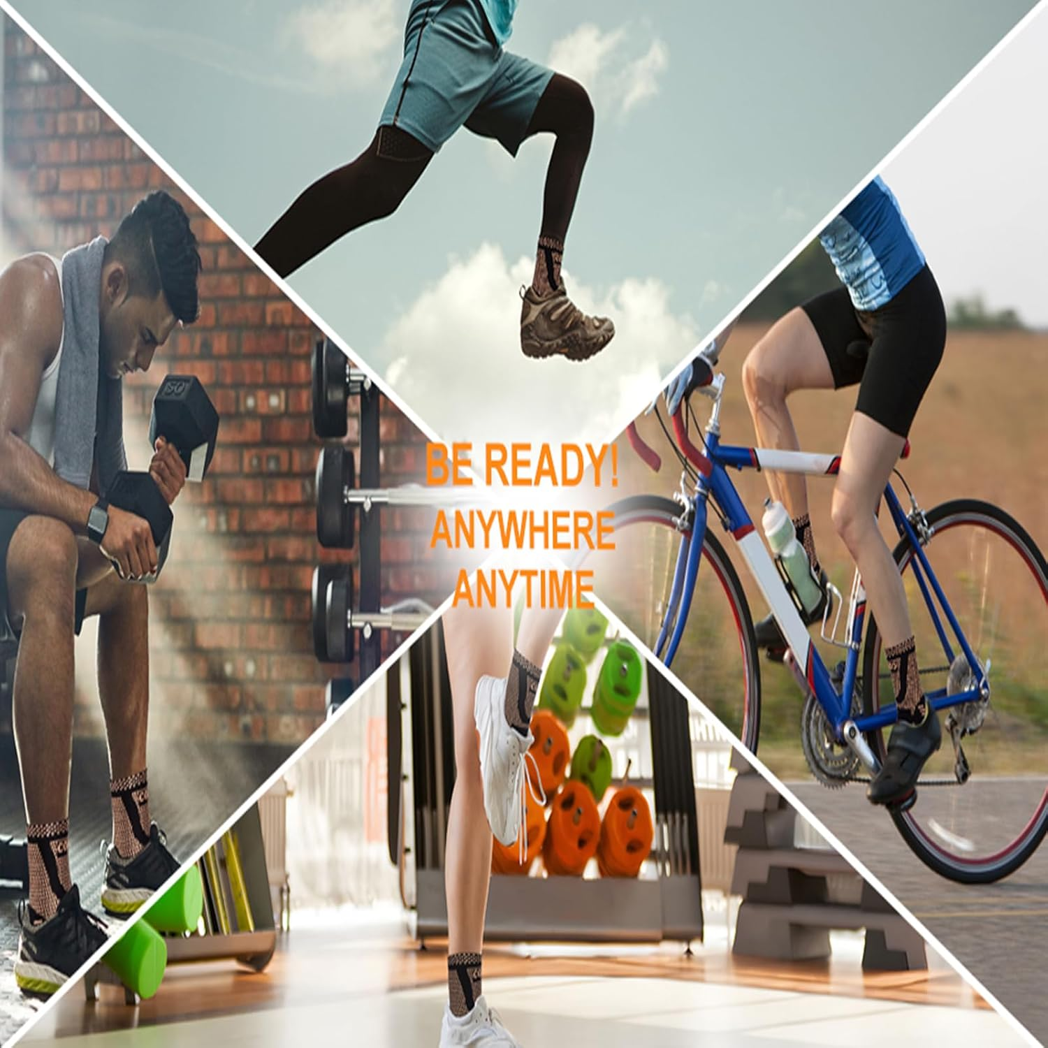 2Pair Ankle Brace,For Women and Men,Copper Filled Ankle Support Compression Sleeve,Used for Foot Pain Relief,Plantar Fasciitis,Daytime or Night Use (L) image number 6