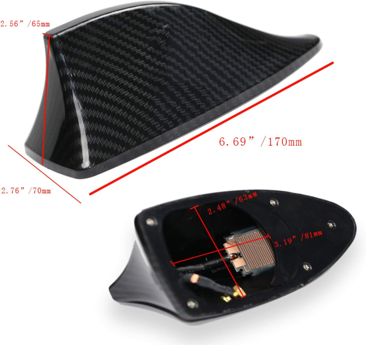Shark Fin Antenna Carbon Fiber Car Shark Fin Antenna Signal Aerials，For Toyota Land Cruiser Rav4 Alphard Celica Pixis image number 3