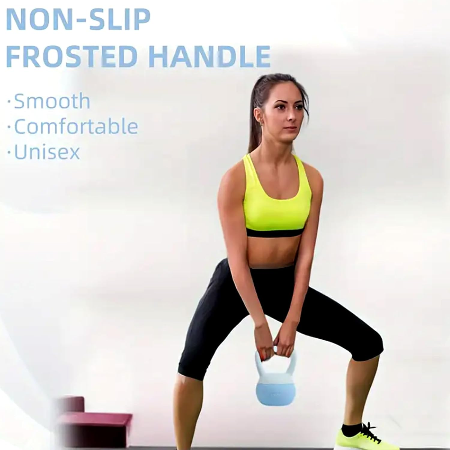 Kettlebell Weights 6Kg - 8Kg, PVC Soft Kettlebell, Anti-Slip Handle,Color Coded, Strength Training Kettlebells for Weightlifting, Conditioning, Strength & Core Exercises - 6 Kg image number 4