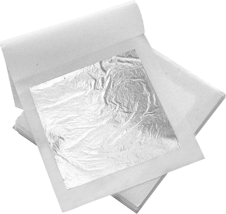 Rstigiker 20Pcs Silver Leaf Sheets 2.4"X2.4" Edible Silver Leaf Pure Silver Leaf for Beauty Routine and Makeup, Bakery and Pastry,Cake Decoration, Chocolates and Gilding DIY Art and Craft. image number 4