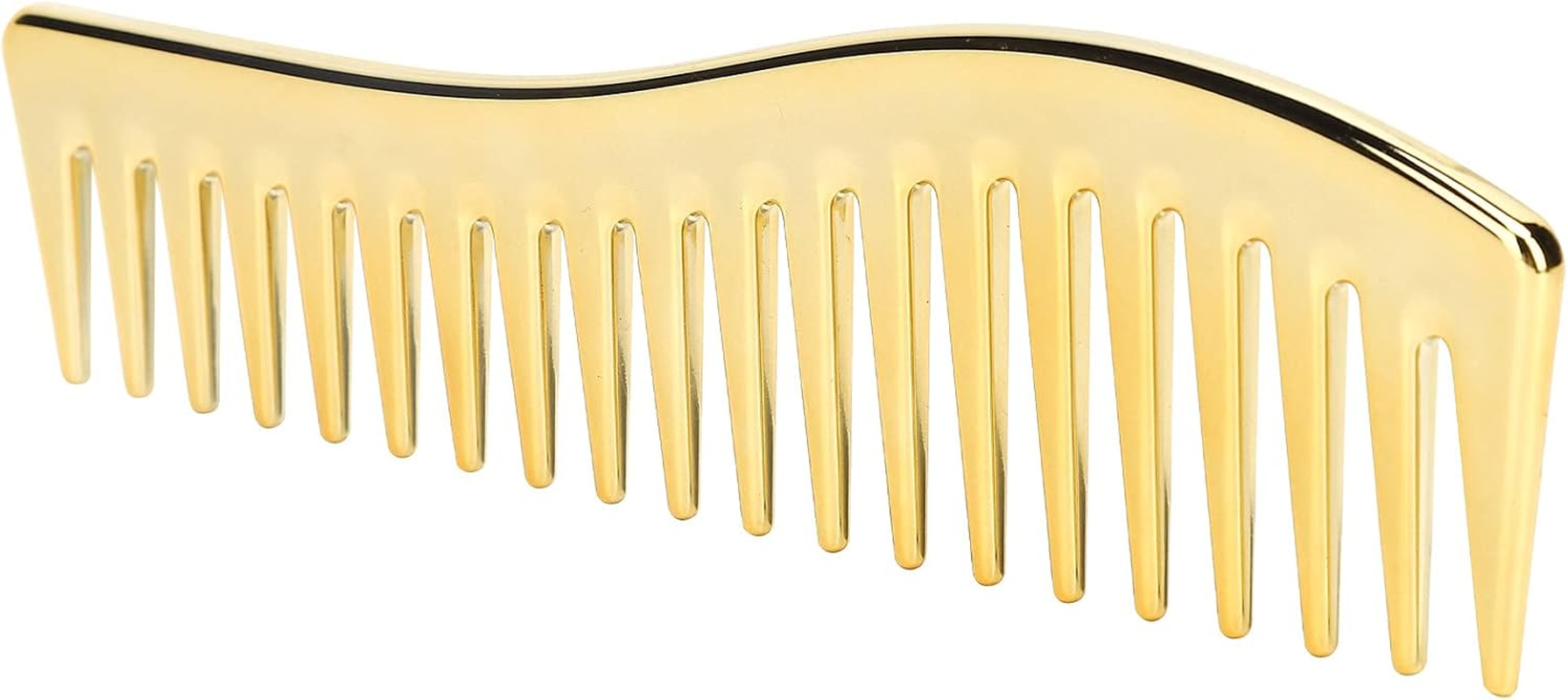 Wide Tooth Comb Set, Detangling Plastic Hair Comb for Women (Golden) image number 1