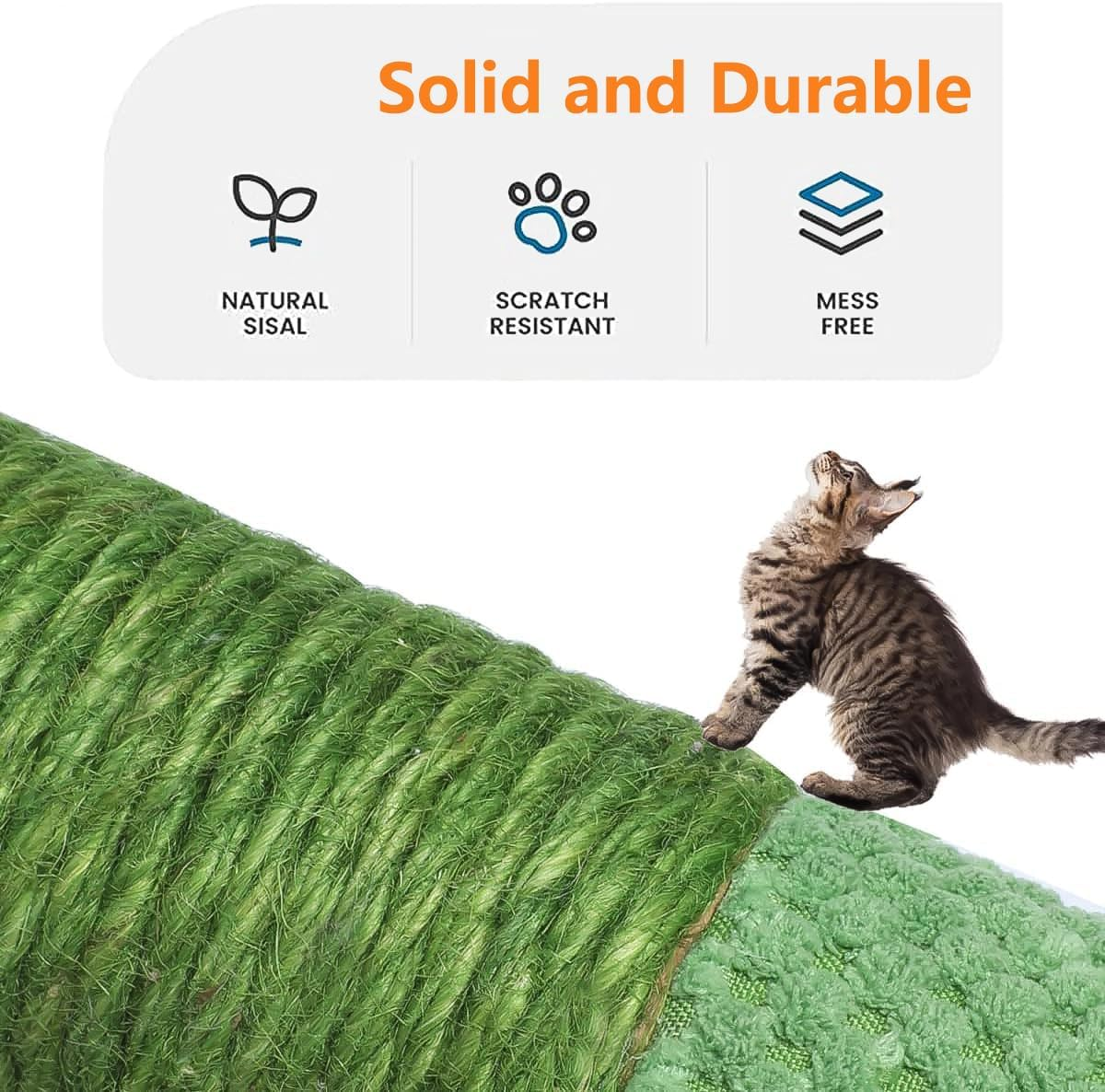 Cat Scratching Post, Trees & Towers, Cat Scratcher Tower, Cactus Cat Scratcher Kitten Scratch Post with Sisal Rope for Indoor Cats Claw Scratcher, Vertical Green Cat Tree with Dangling Ball for Kitties (Large) image number 6